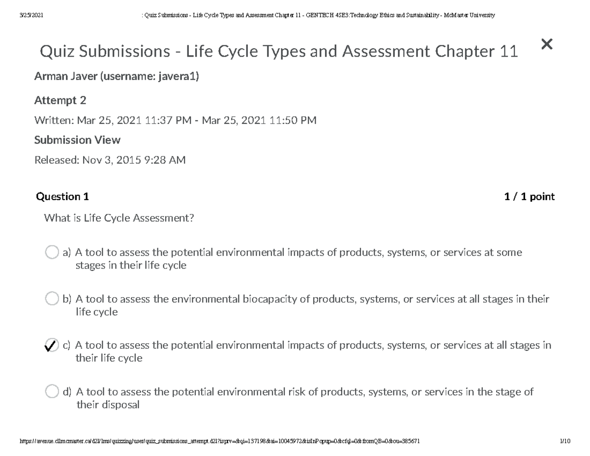 life cycle case study adults answers