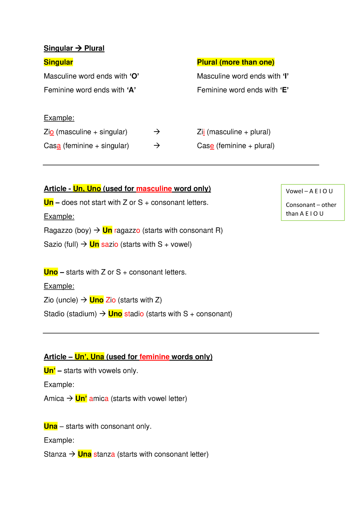 notes-semester-1-singular-plural-singular-plural-more-than-one