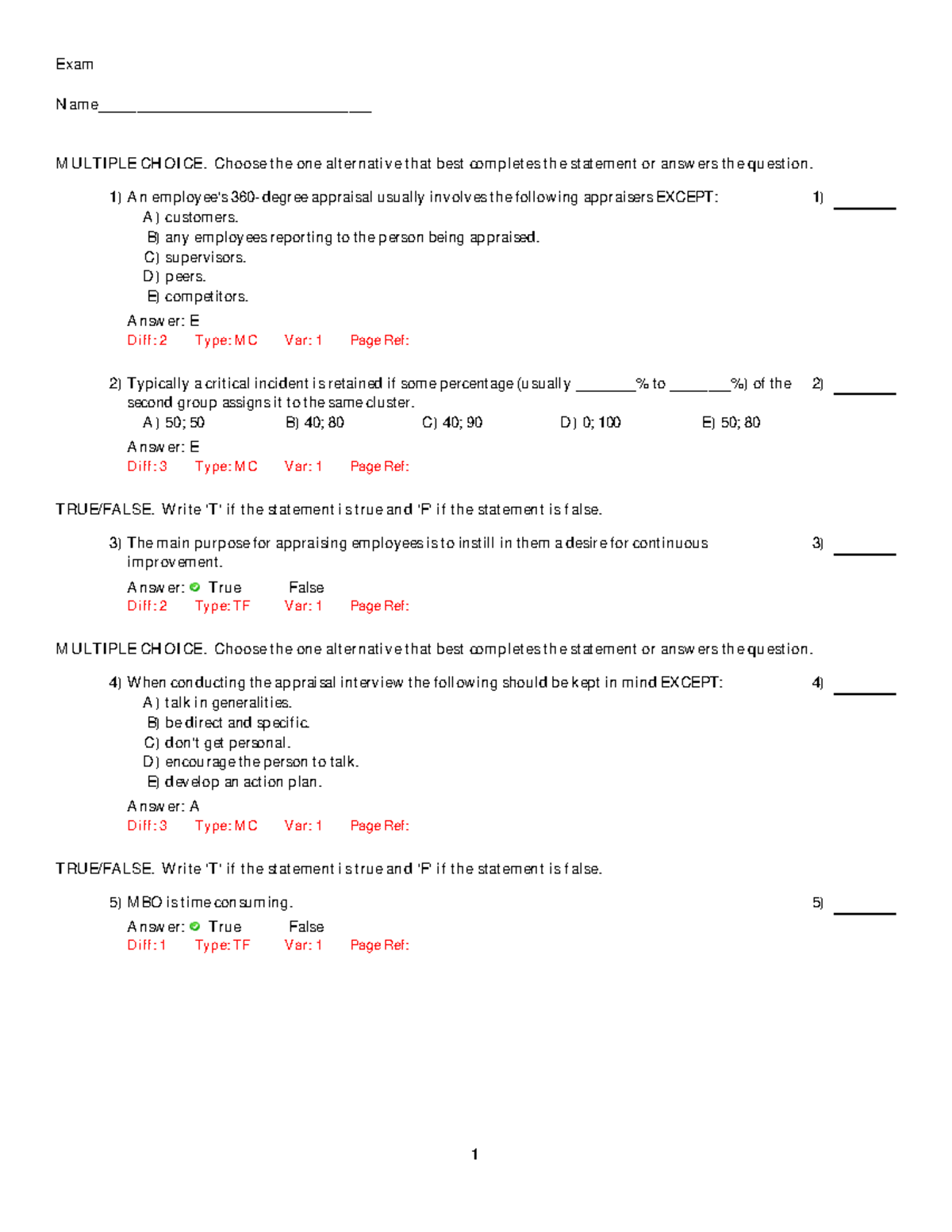 10practicequestions - Exam MULTIPLE CHOICE. Choose the one alternative ...