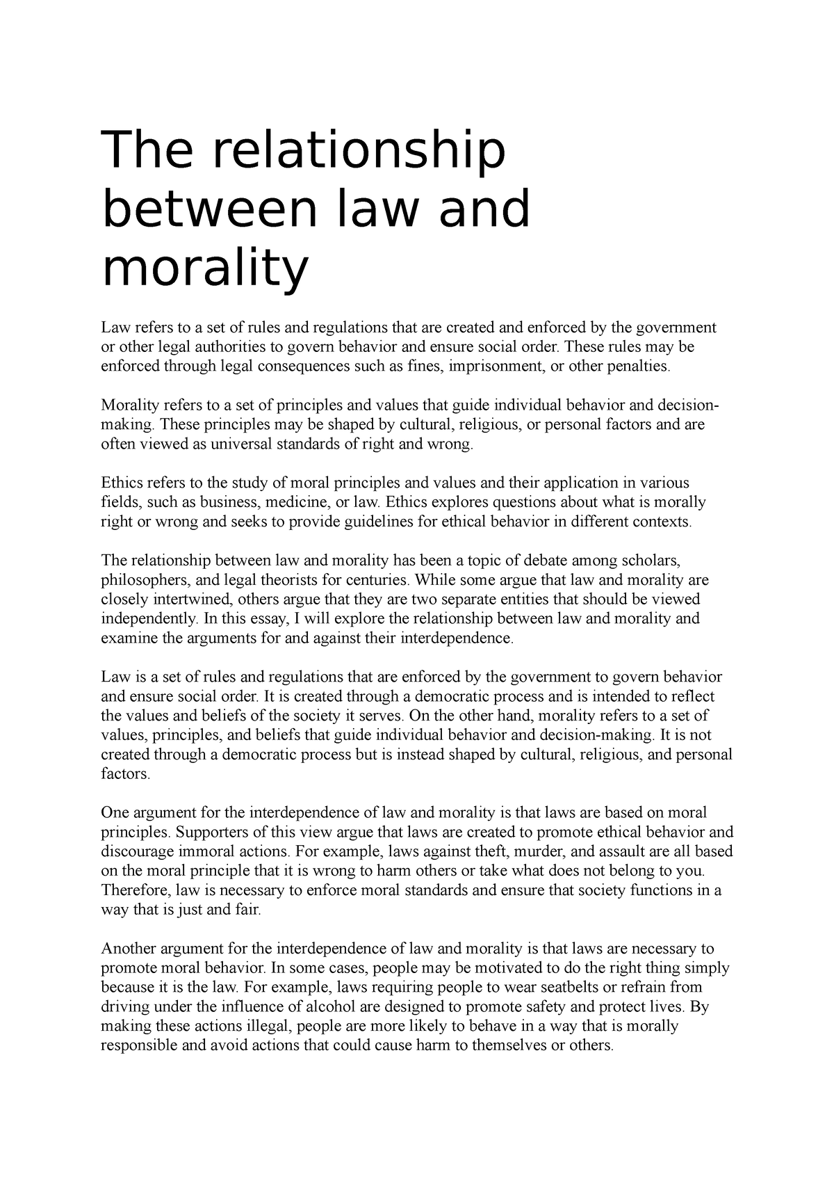 the-relationship-between-law-and-morality-sow4018-bcu-studocu