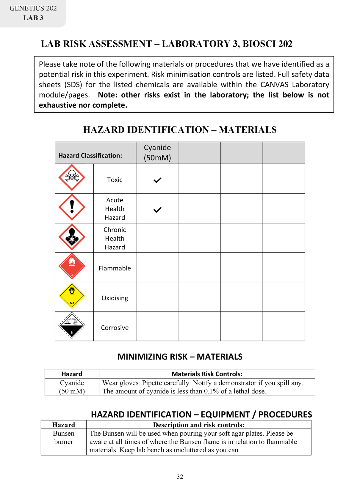 Lab 3 Biosci 202 2022 - m,. - LAB 3 LAB RISK ASSESSMENT – LABORATORY 3 ...