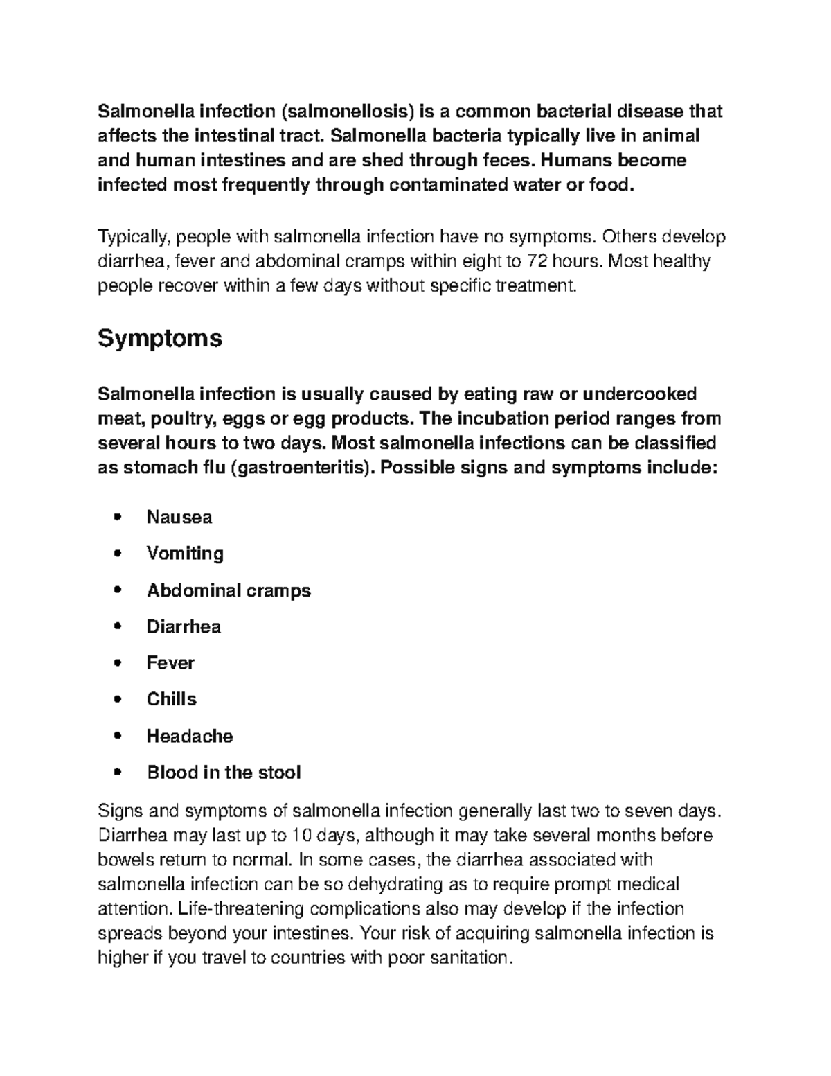Script for Salmonella Infection and Ways how to Prevent it Salmonella