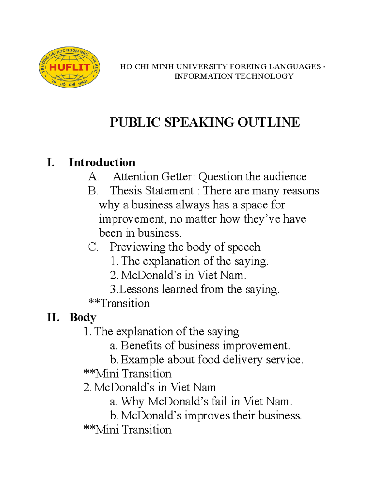 experience in public speaking essay brainly