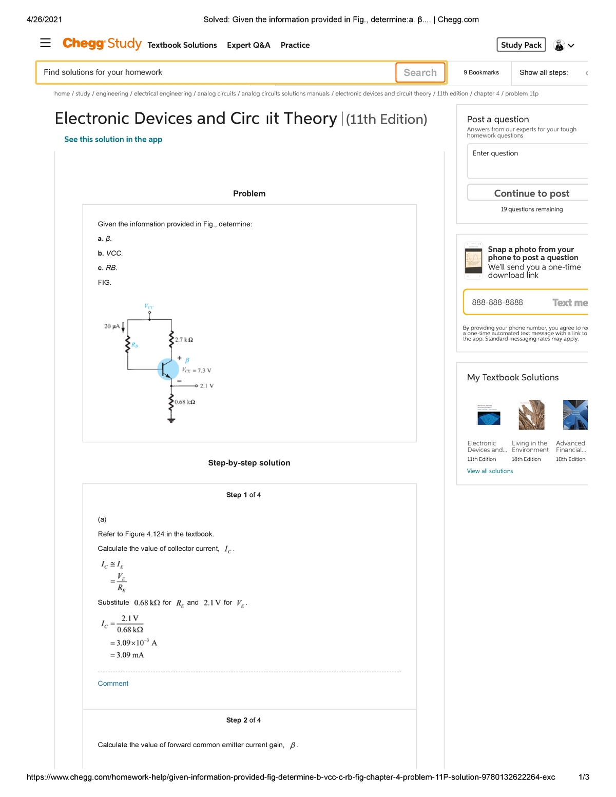 Solved Given The Information Provided In Fig., Determine A. β.... Chegg ...