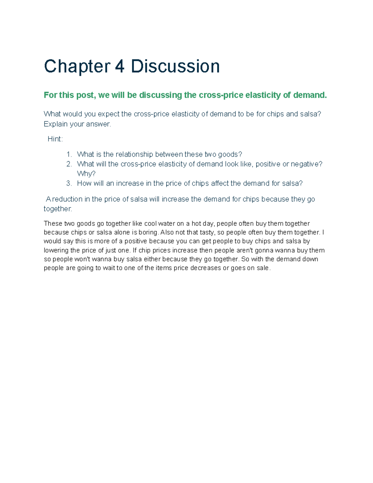4 micro discussion - Chapter 4 Discussion For this post, we will be ...