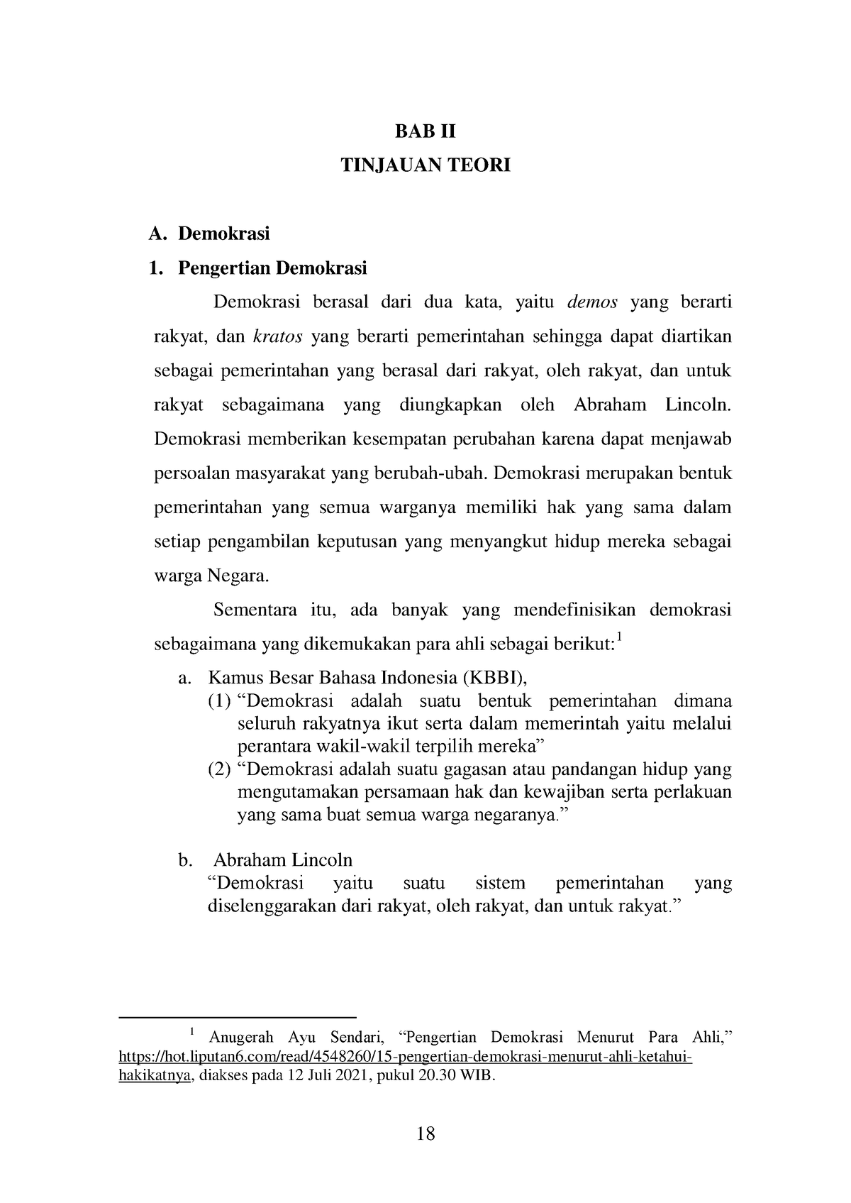 Dinamika Serta Perkembangan Demokrasi DI Indonesia - 18 BAB II TINJAUAN ...
