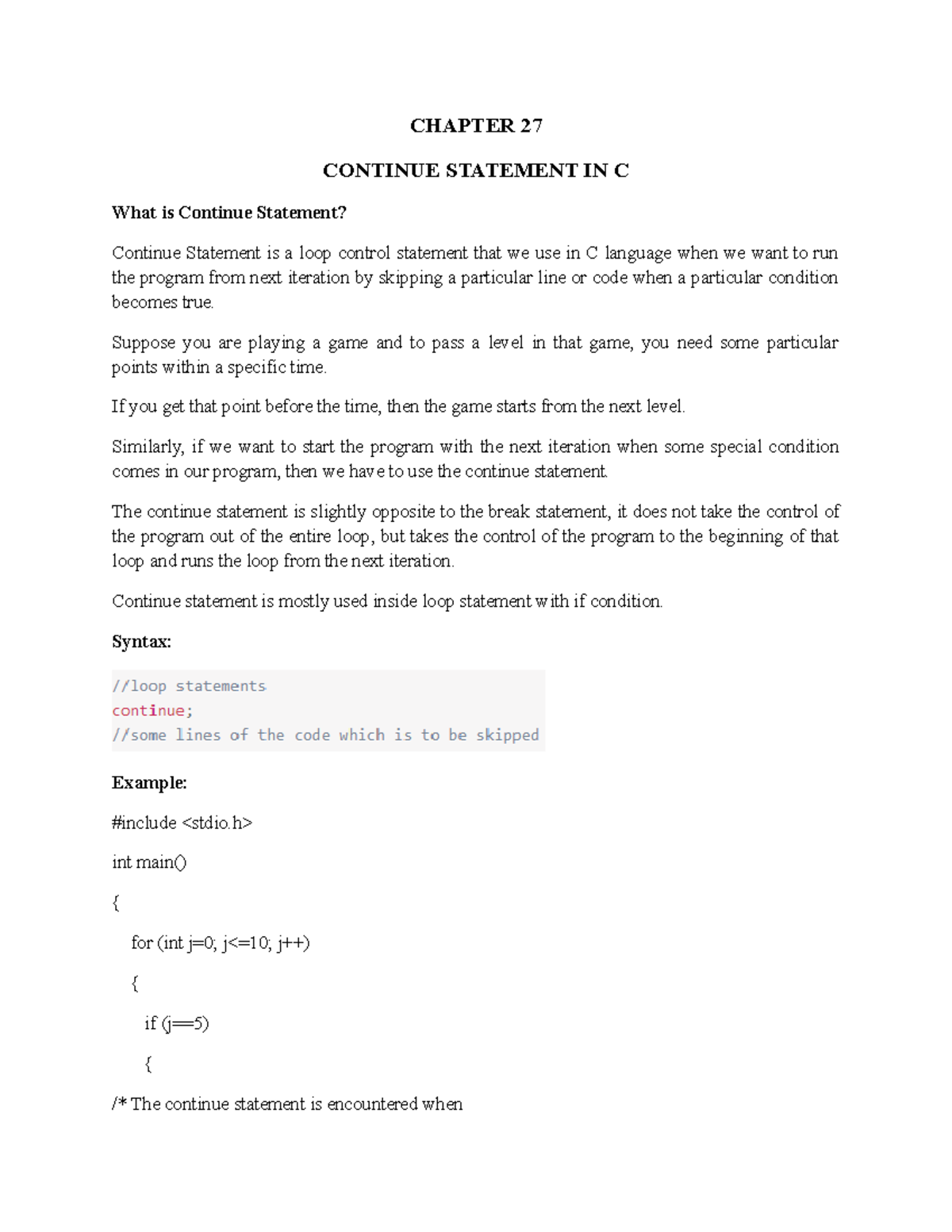 chapter-27-continue-statement-in-c-chapter-27-continue-statement-in-c