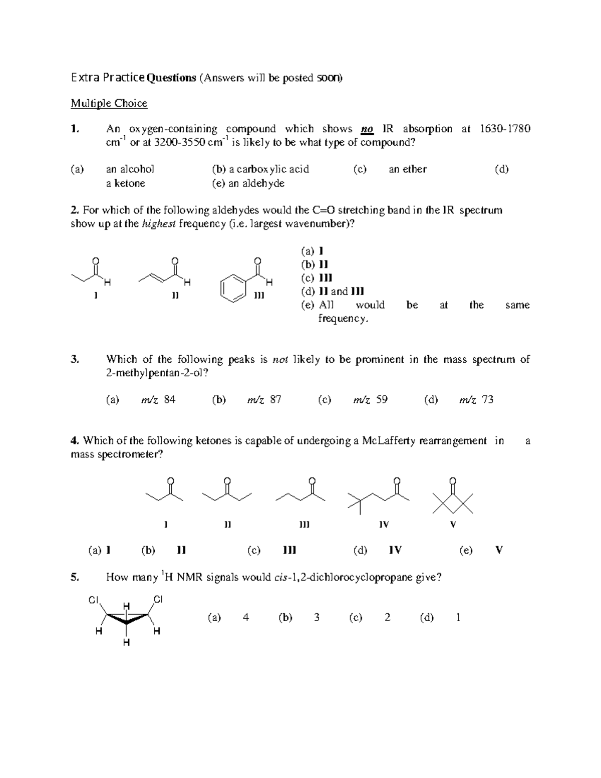 Midterm 1 2018, practice exam - ([WUD 3UDFWLFH Questions (Answers will ...