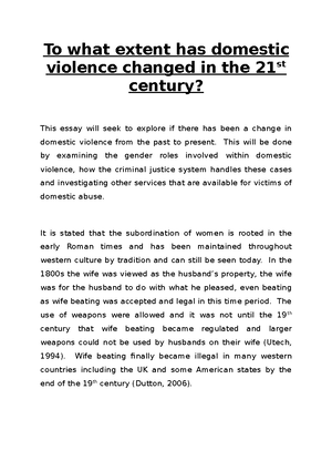 Examples Of A Thesis Statement For A Narrative Essay To What Extent Has Domestic Violence Decreased In The St Century Mhc Understanding Violence Studocu Synthesis Essay Introduction Example also Jane Eyre Essay Thesis To What Extent Has Domestic Violence Decreased In The St Century Science And Religion Essay