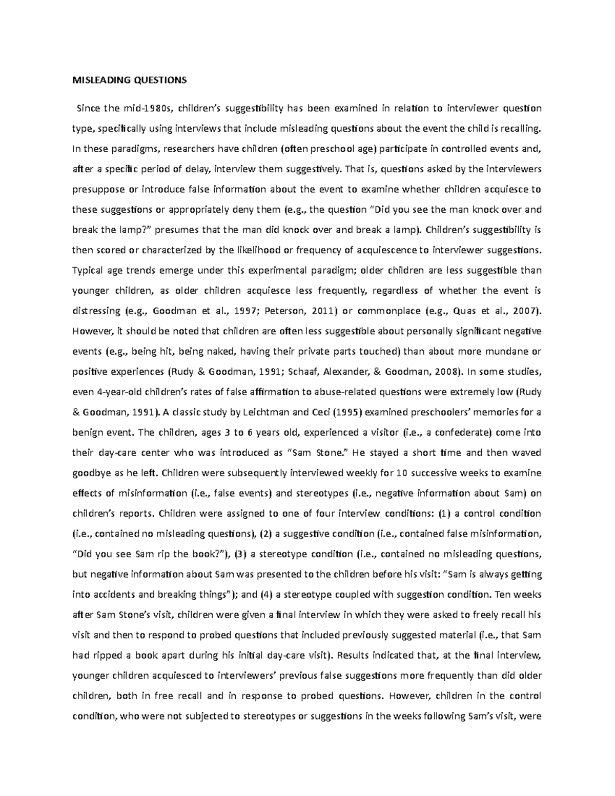 Misleading Questions - MISLEADING QUESTIONS Since the mid-1980s ...