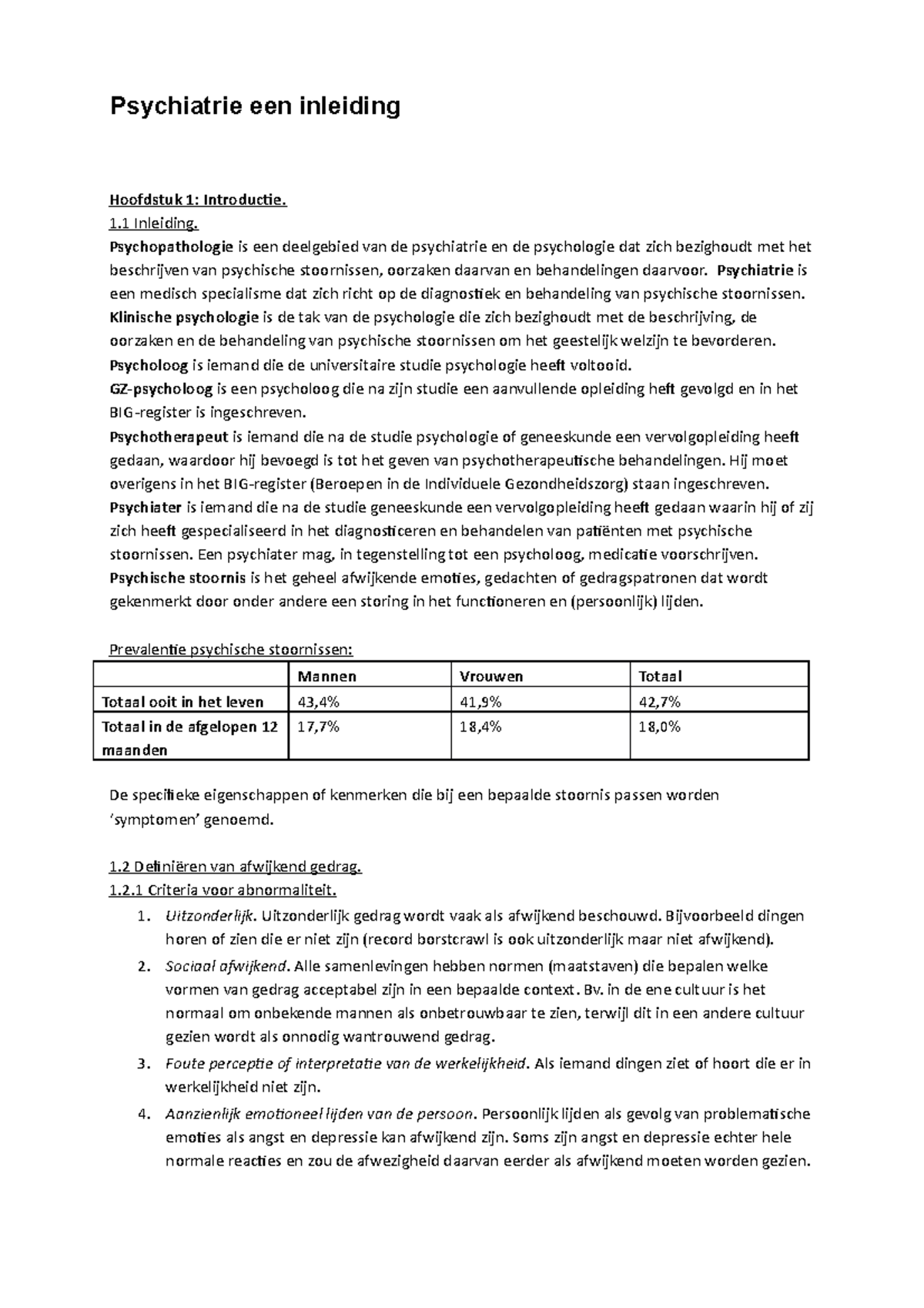 Samenvatting Psychiatrie Een Inleiding - Psychiatrie Een Inleiding ...