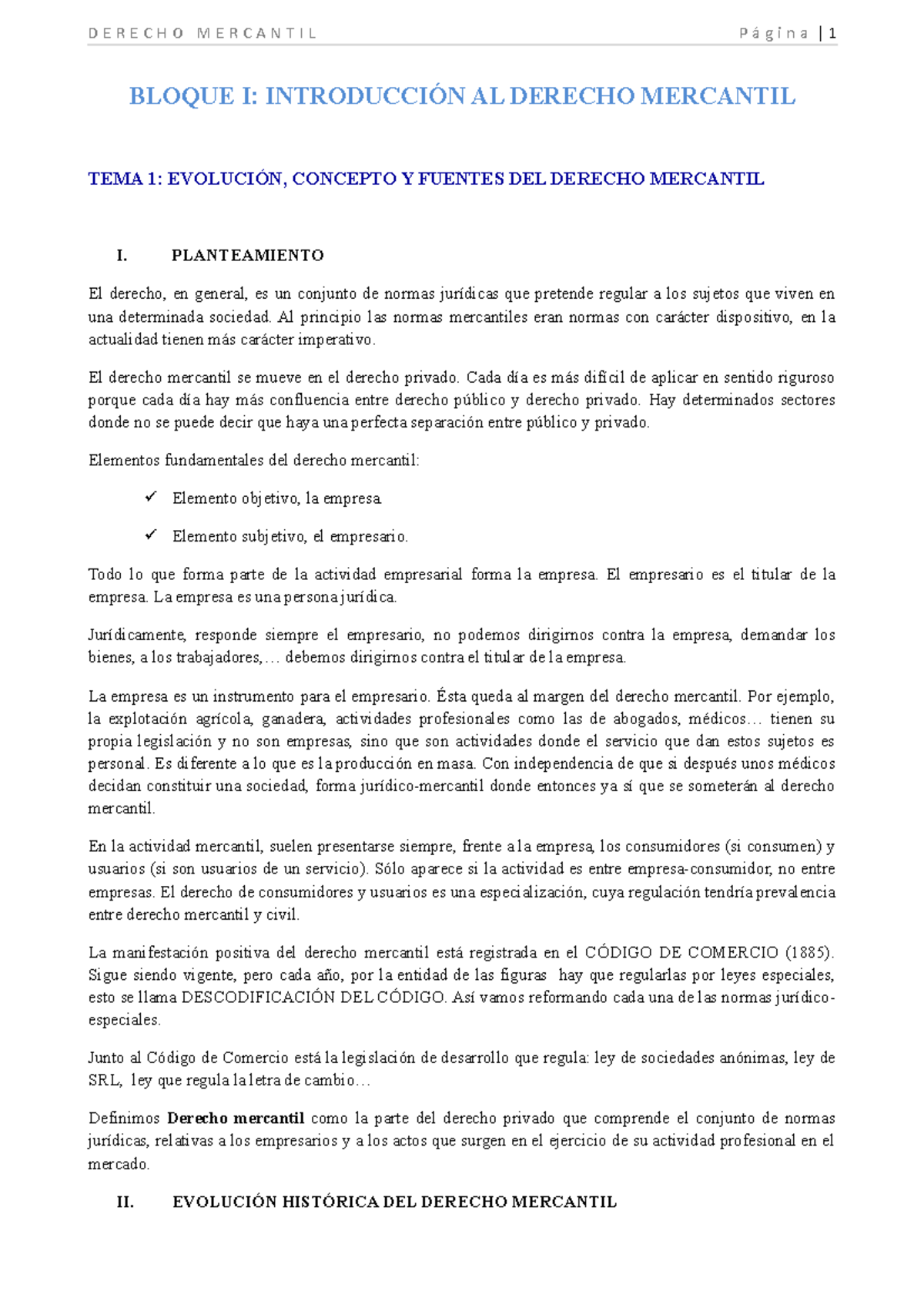 Derecho Mercantil Completo - BLOQUE I: INTRODUCCIÓN AL DERECHO ...