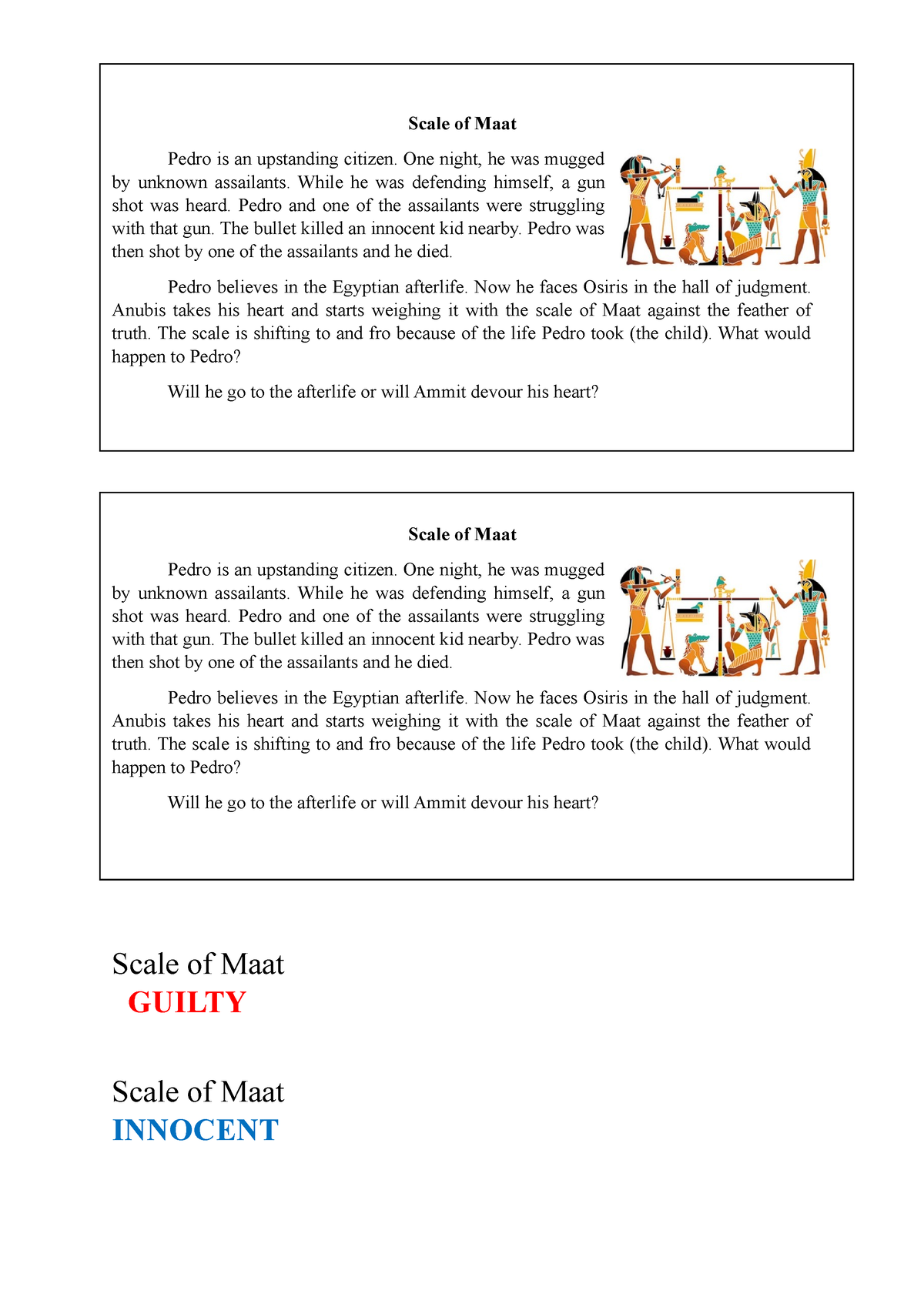 Scale of Maat - tutorial work - Scale of Maat Pedro is an upstanding ...