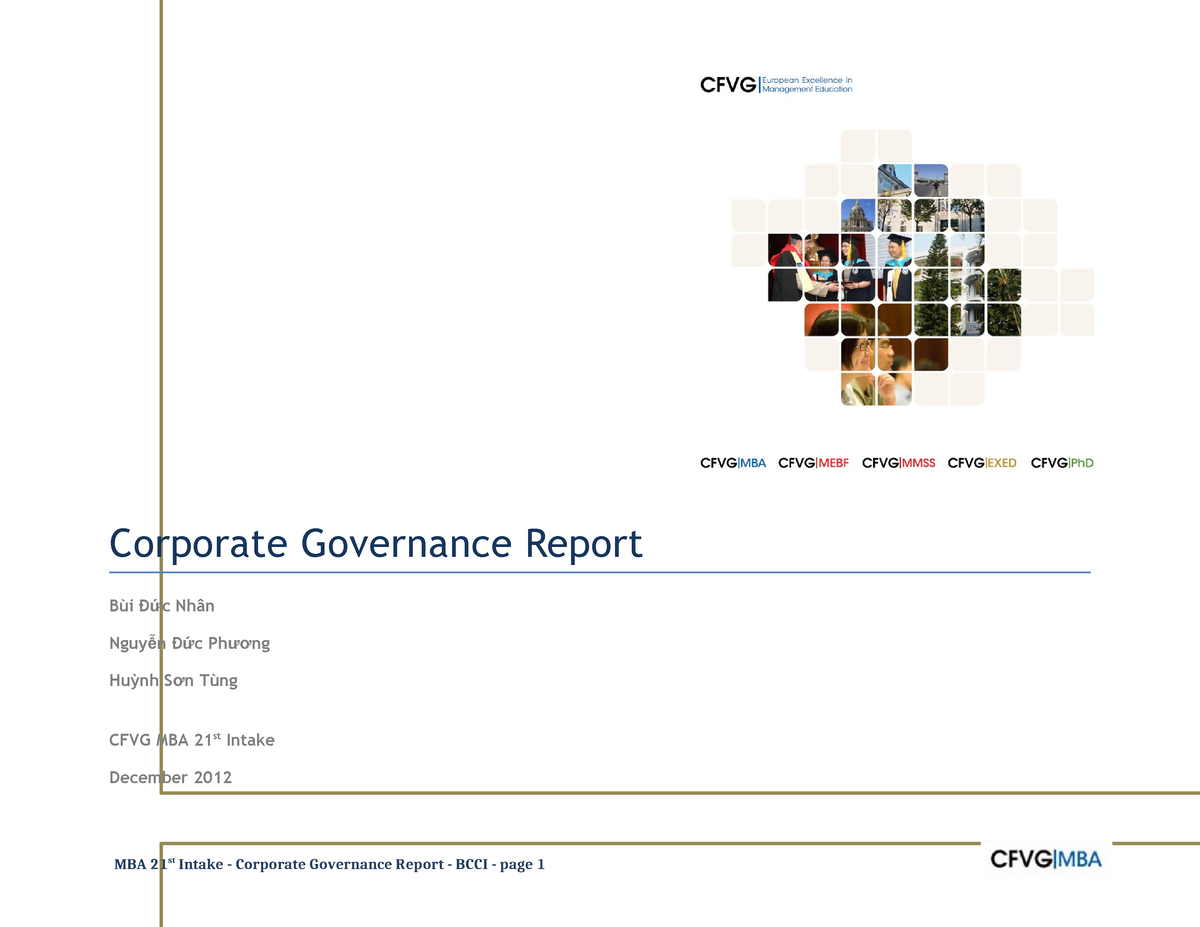 Corporate Governance Report BCCI - Corporate Governance Report Bùi Đức ...