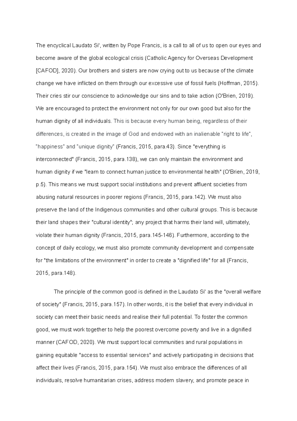 A1-UNCC330-S00309361 - The encyclical Laudato Si', written by Pope ...