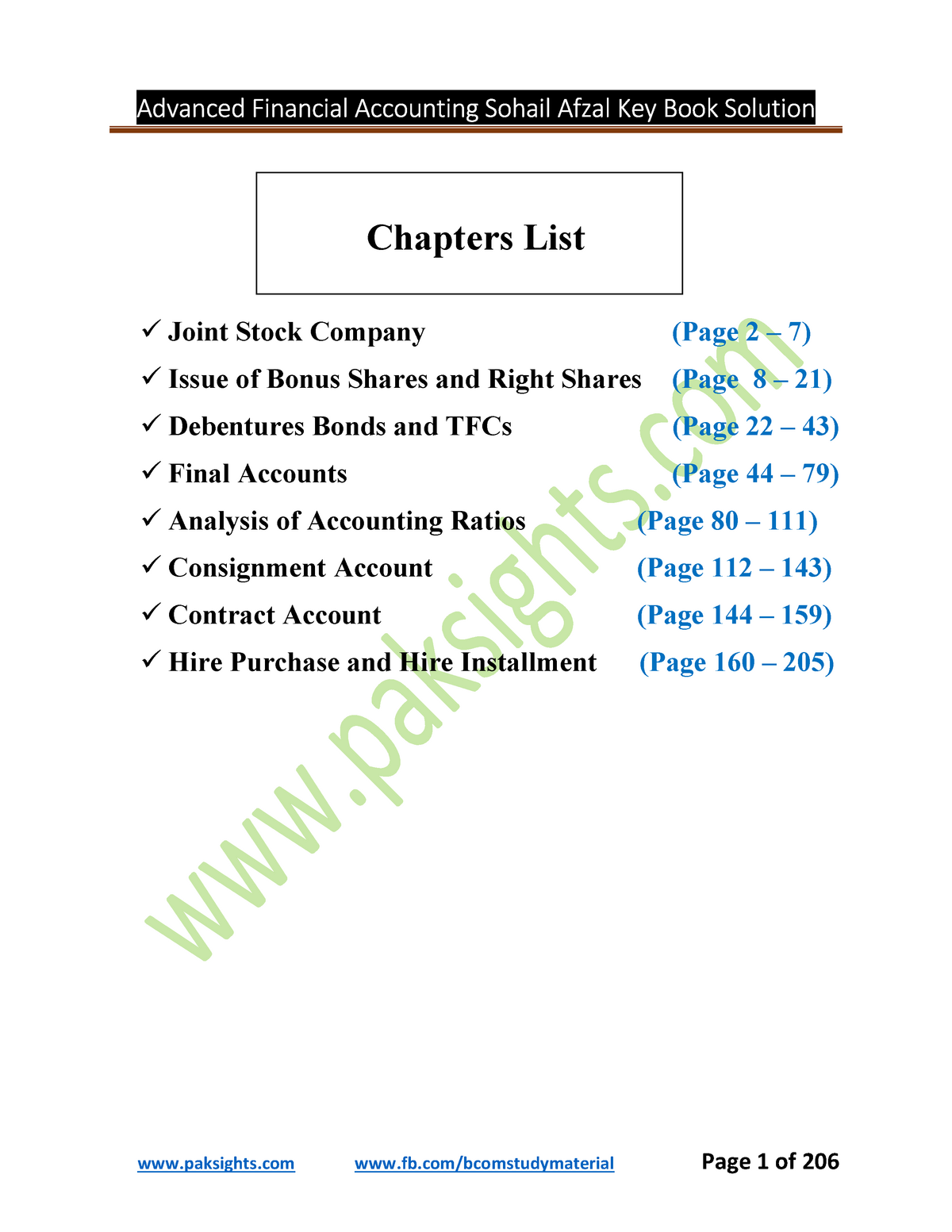 Advanced Accounting Keybook Solution Sohail Afzal Pdf - Financial ...