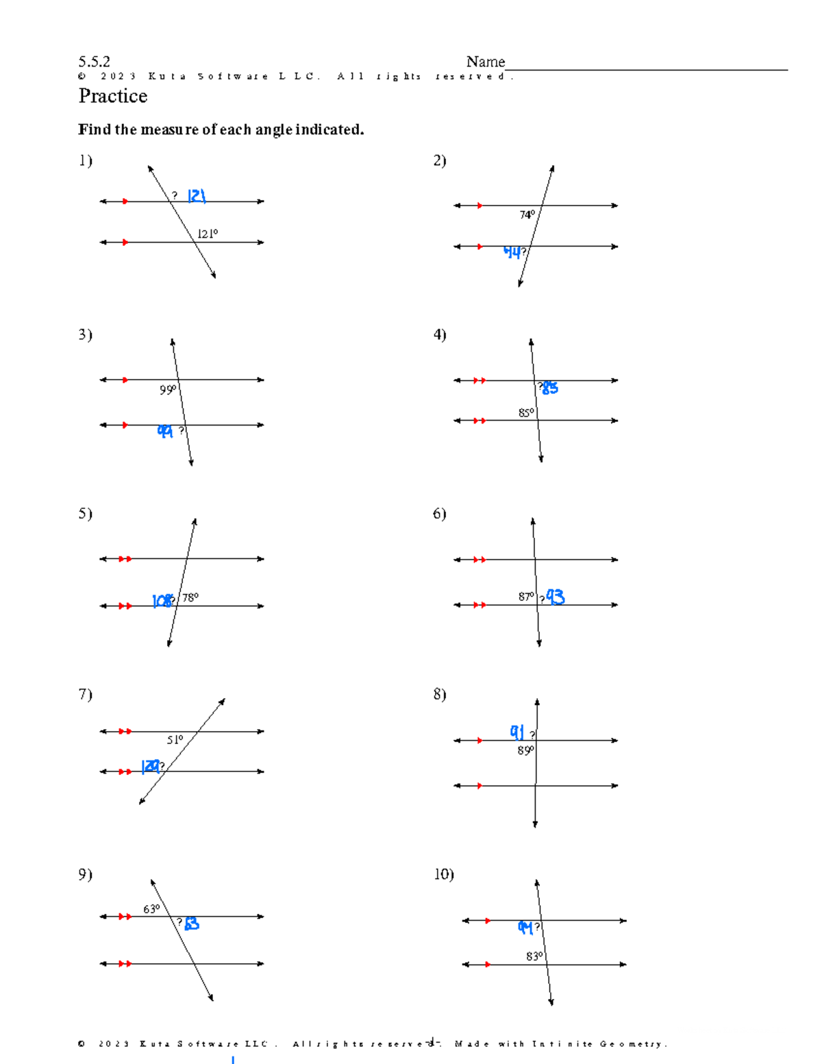 5.5.2 Practice - Math angles - ©m B 2 y 0 S 2 N 3 e AKQu`tZav fSUocf ...