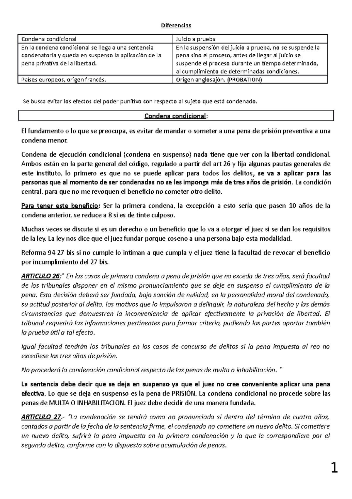 Condena condicional - En la suspensión del juicio a prueba, no se