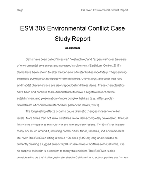 ESM 305 Environmental Conflict Case Study Report 042122 - Deprecated ...