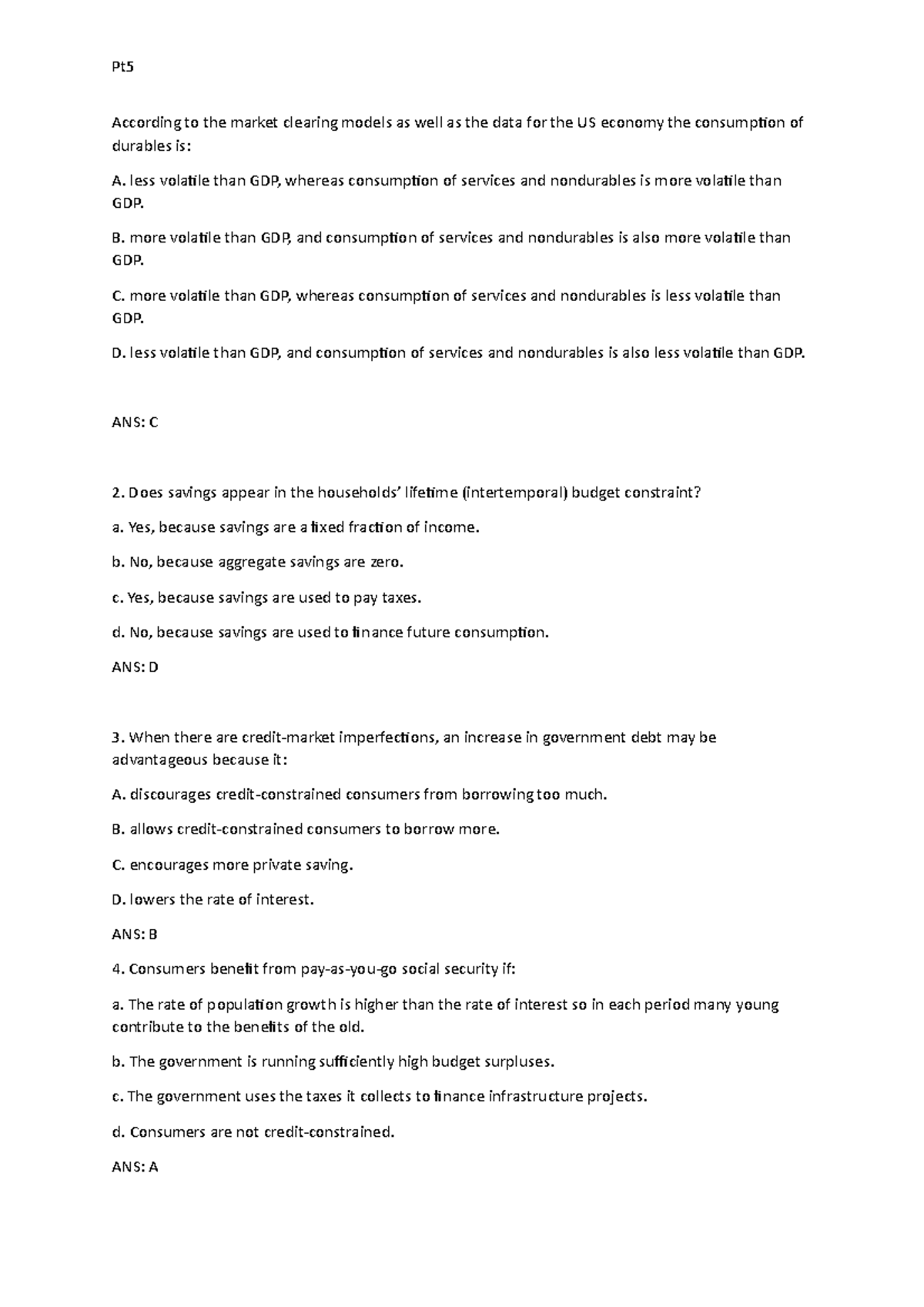 ALL MULTIPLE CHOICE QUESTIONS Macro Term 2 (pt5) - According to the ...