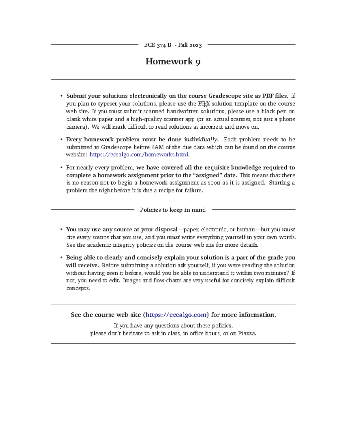 Hw9 - HW9 - ECE 374 B - Fall 2023 Homework 9 Submit Your Solutions ...