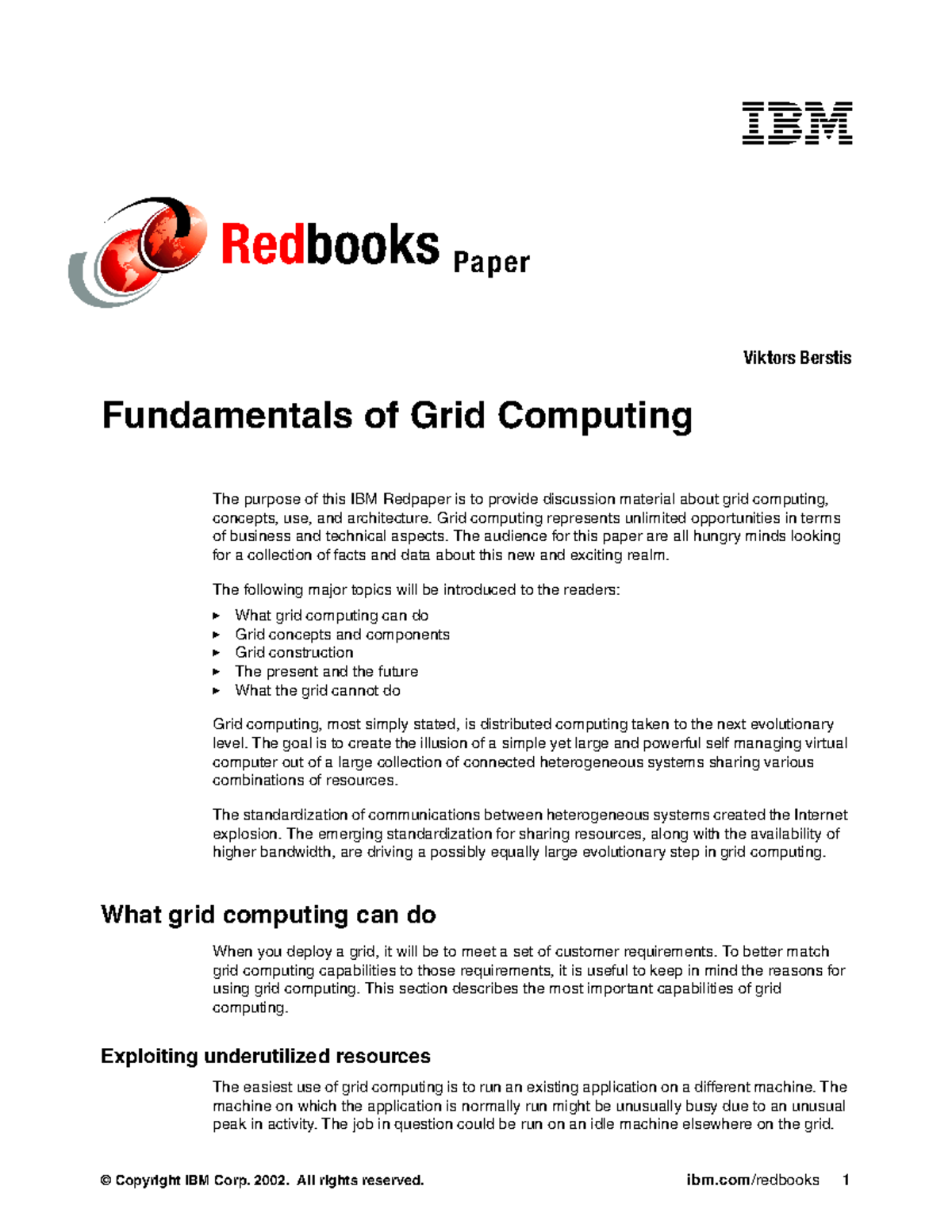 Grid Computing-redp3613 - © Copyright IBM Corp. 2002. All rights ...