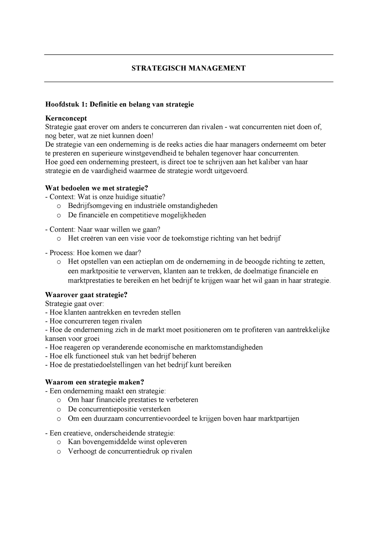 Slides-strategisch-management - STRATEGISCH MANAGEMENT Hoofdstuk 1 ...