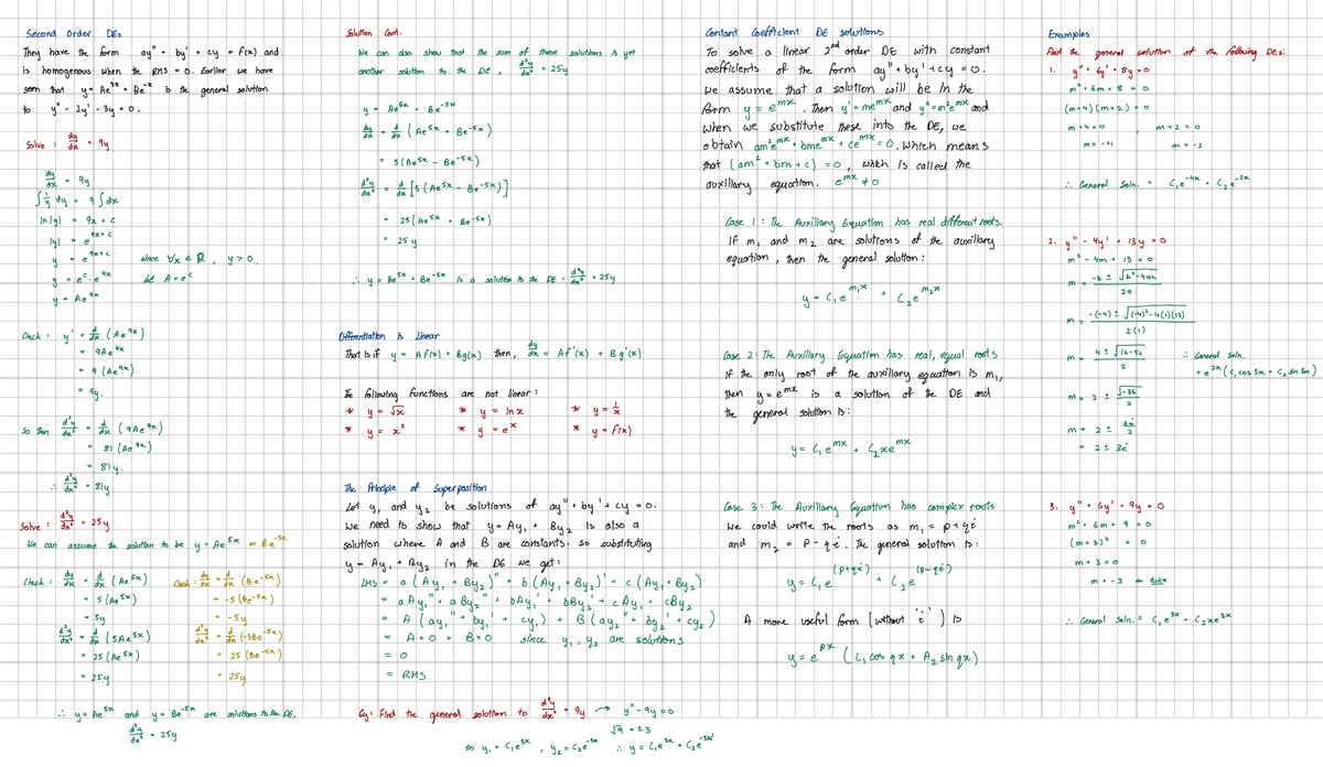 Workshop 10 - Formulas and Equations - Second order DEs Solution Cont ...
