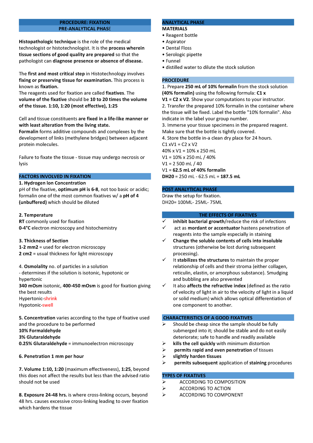 Histopath - Fixation - none - PROCEDURE: FIXATION PRE-ANALYTICAL PHASE ...