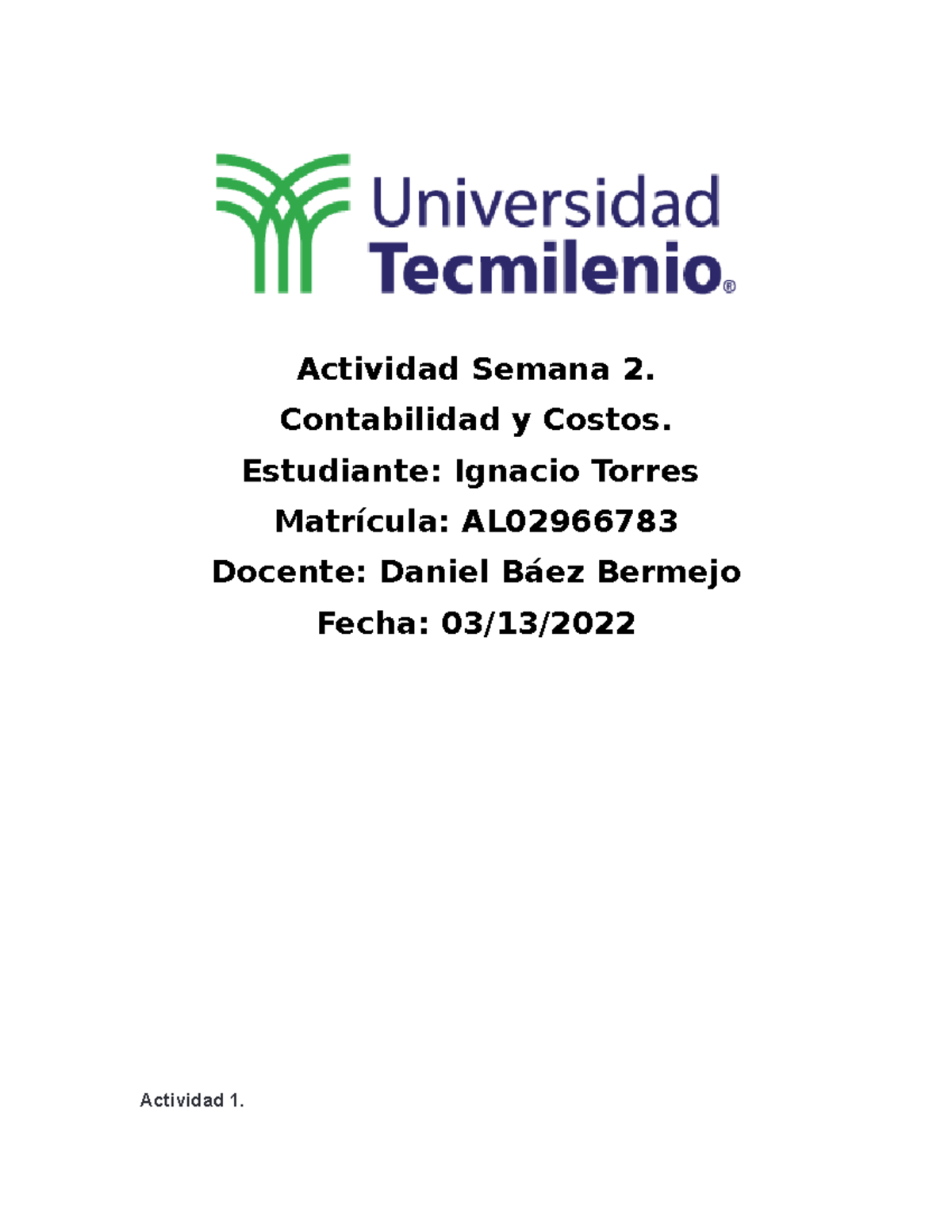 Actividad Semana 2- Contabilidad y costos - Actividad Semana 2 ...