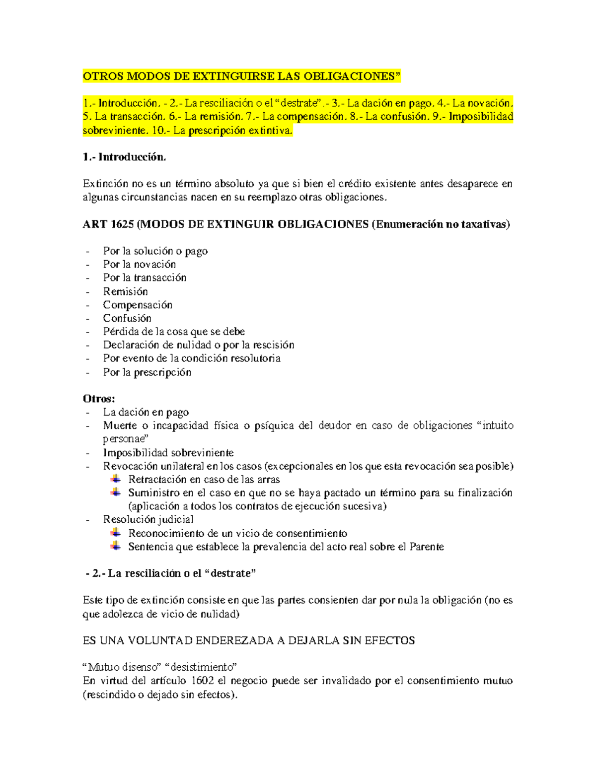 13. Otros Modos De Extinguirse Las Obligaciones - OTROS MODOS DE ...