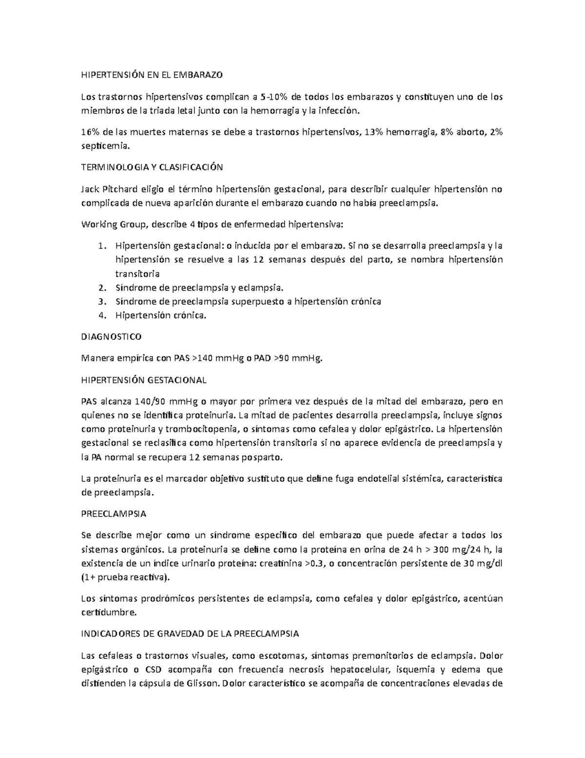 Síntomas y causas de hipertensión inducida por el embarazo