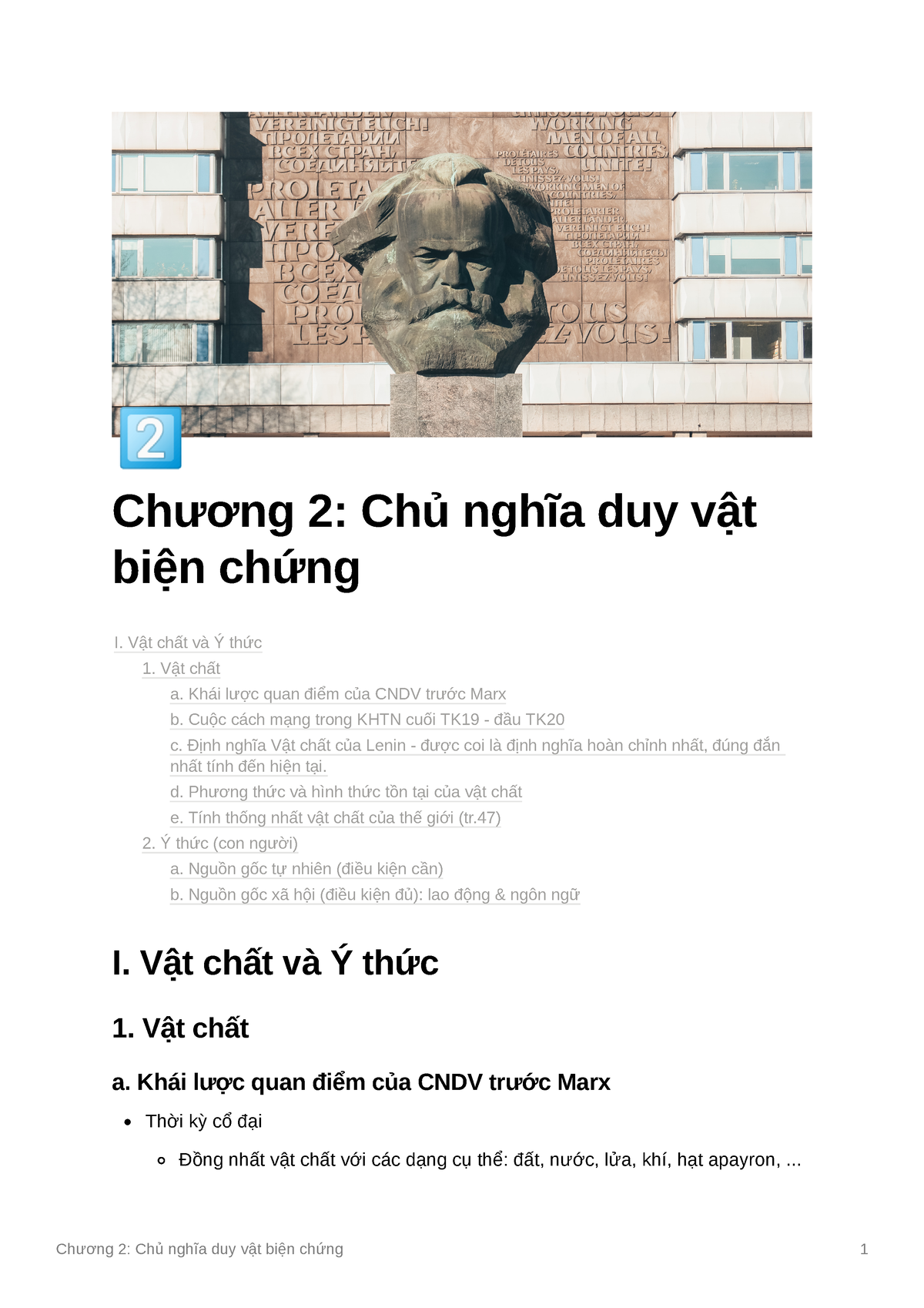 Chng Ch ngha duy vt bin chng Chương Chủ ngh a duy vt biện chứng I Vt chÃt và Ý thức