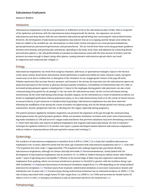 Subcutaneous Emphysema - Stat Pearls - NCBI Bookshelf - Subcutaneous  Emphysema Kukuruza K, Aboeed A. - Studocu