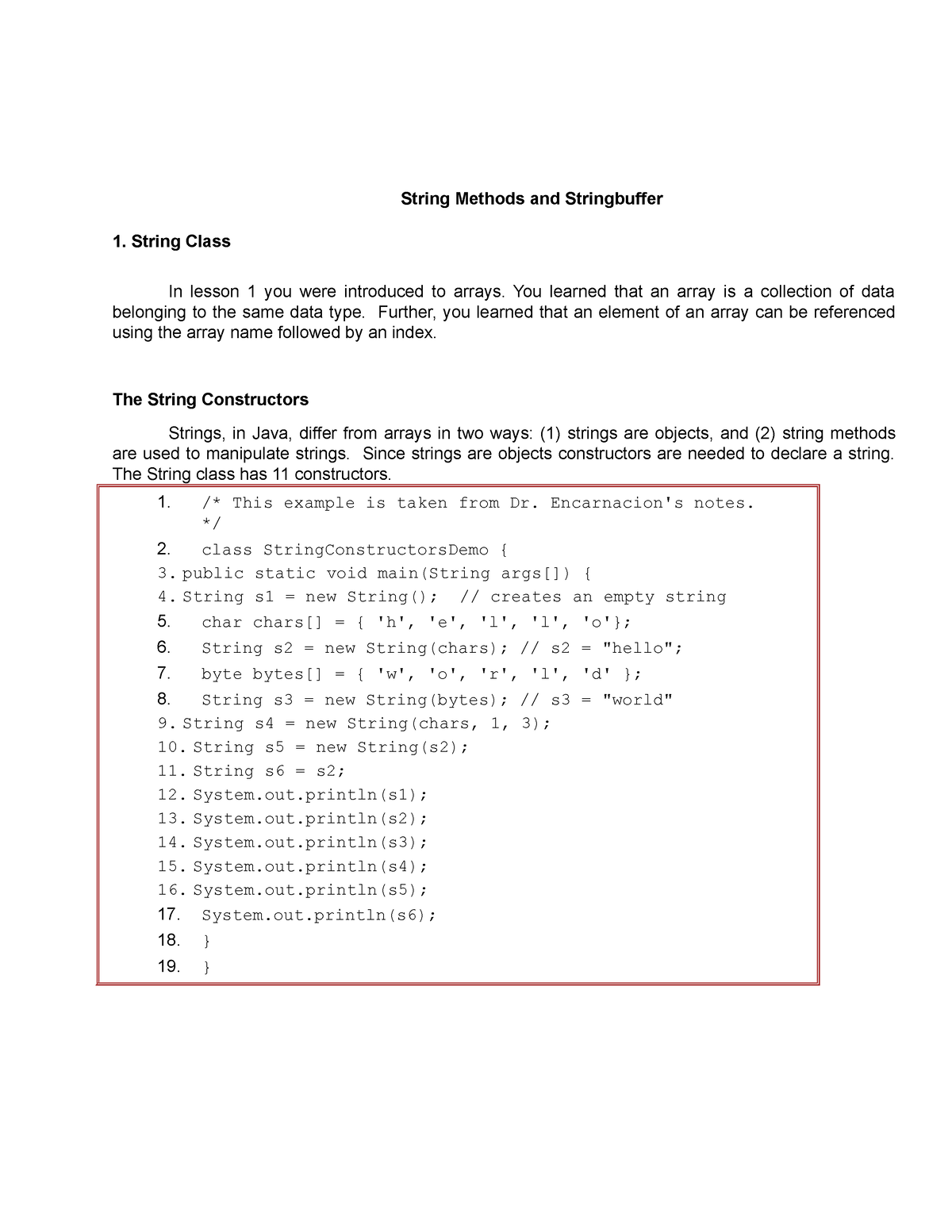 String Methods And Stringbuffer - String Methods And Stringbuffer ...