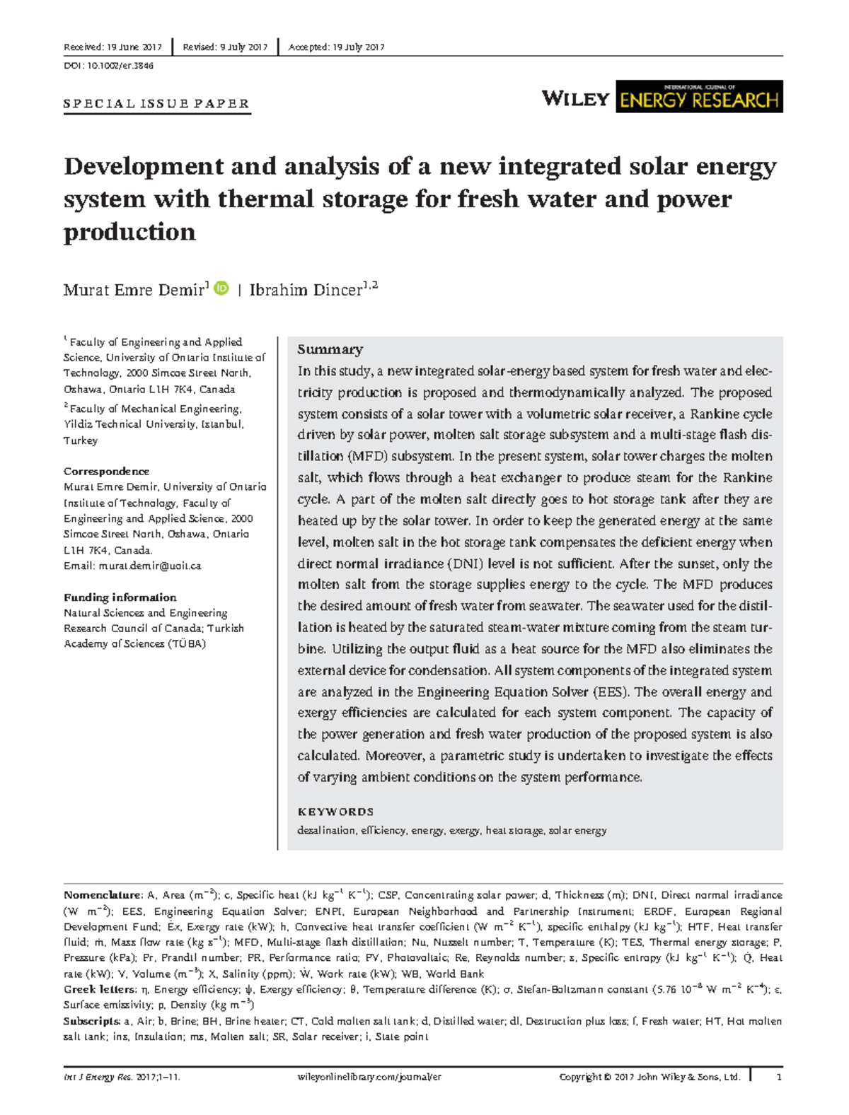 Development and analysis of a new integrated solar energy system with ...
