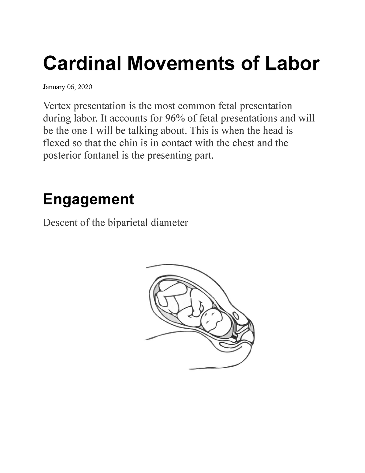 7 cardinal movements of labor quizlet