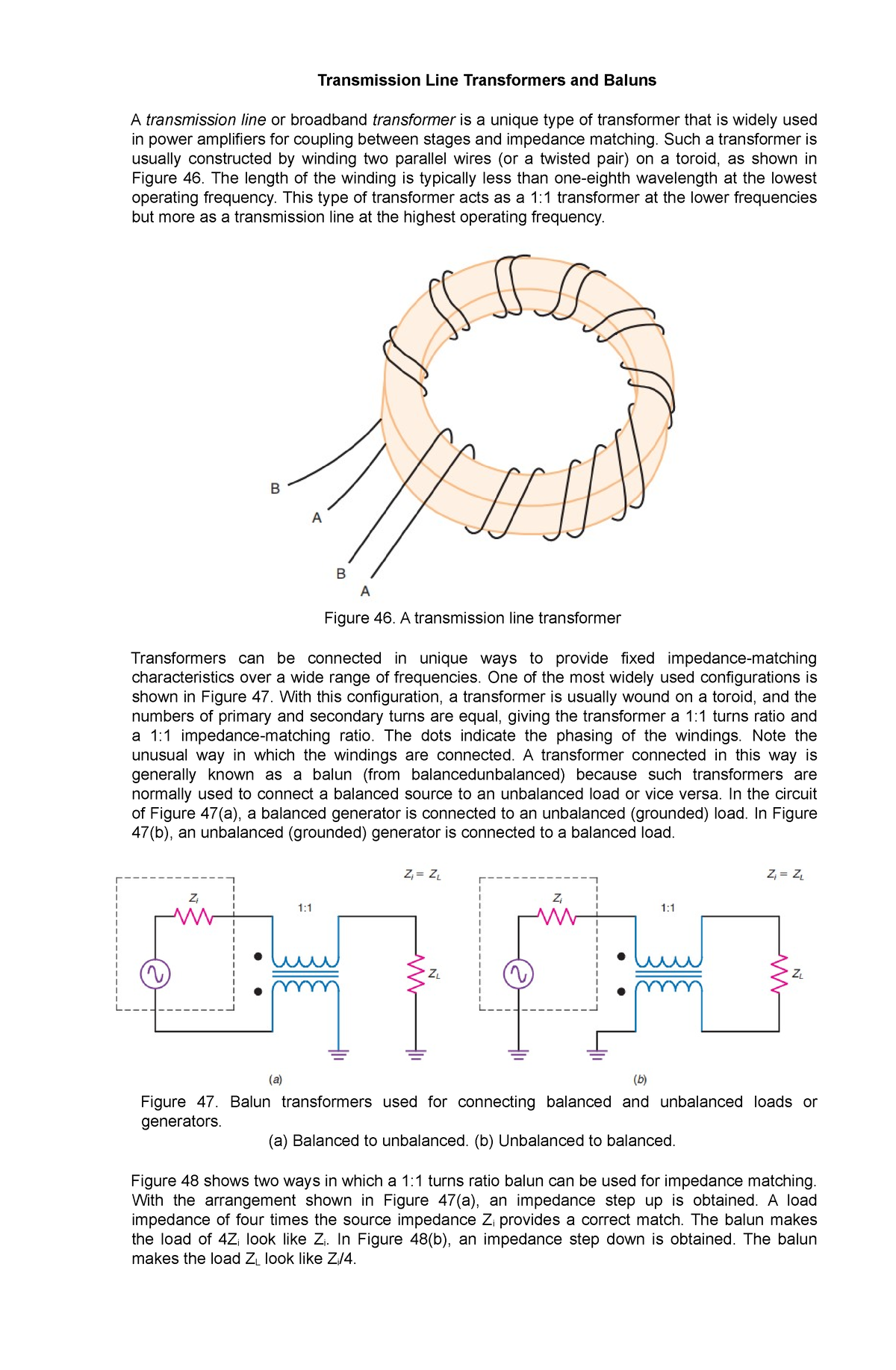 Transmission Line Transformers And Baluns - Such A Transformer Is ...