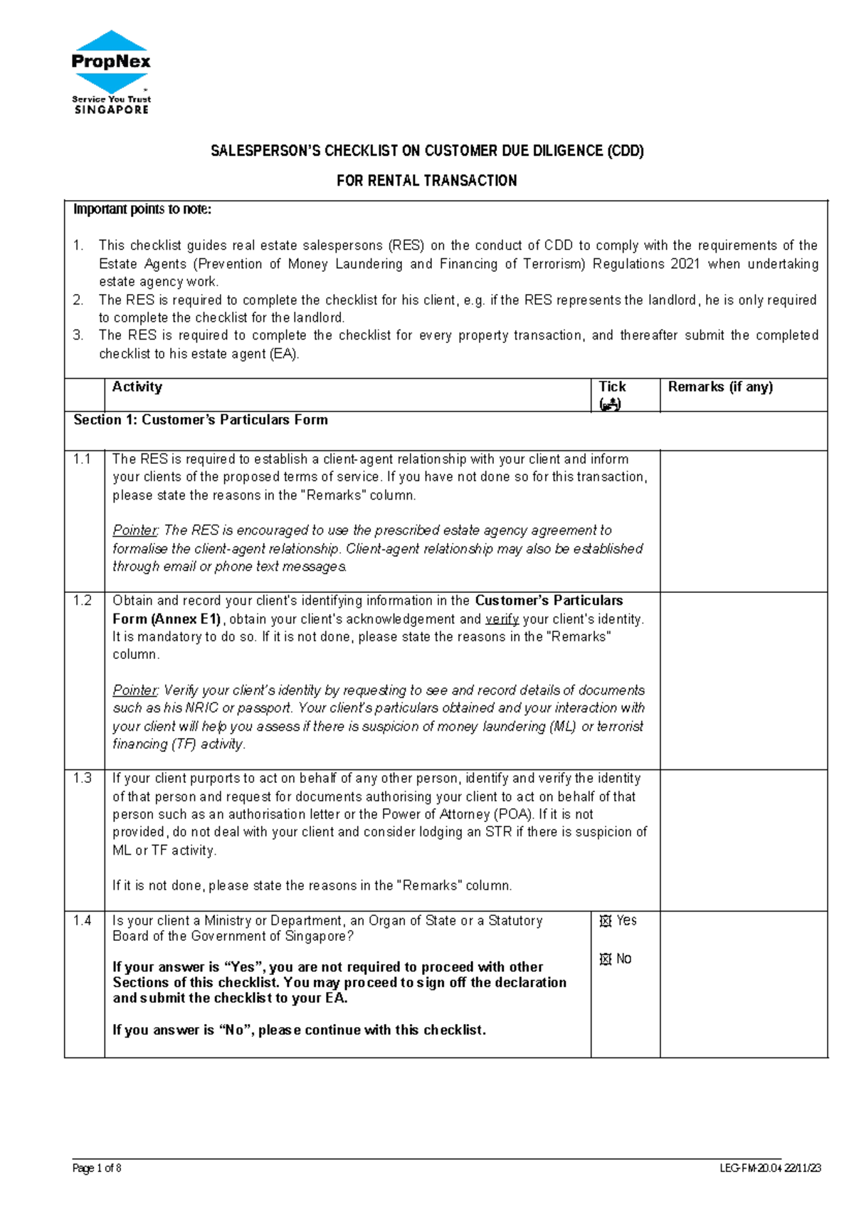 Legfm 2004 Salespp CDD Rental 2 - SALESPERSON’S CHECKLIST ON CUSTOMER ...