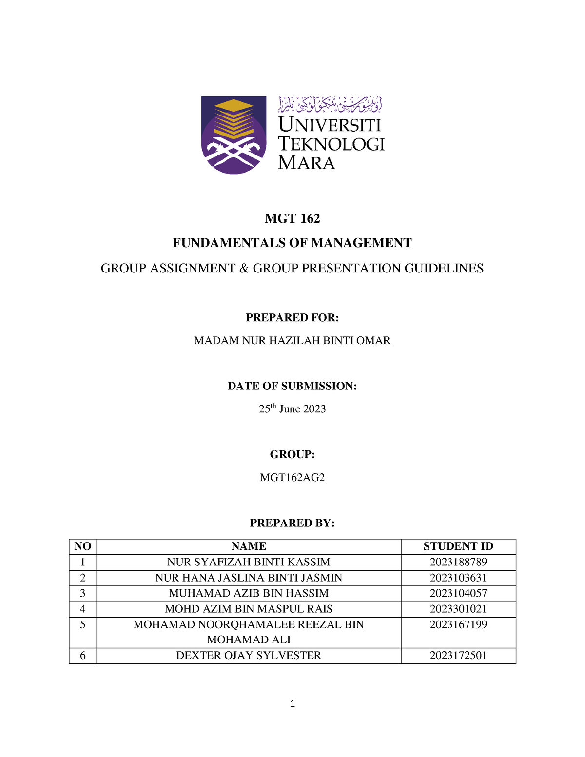 mgt 162 group assignment leading