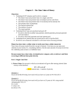 Chapter 6 notes - Chapter 6 – Valuing Bonds Objectives: 1. Understand ...