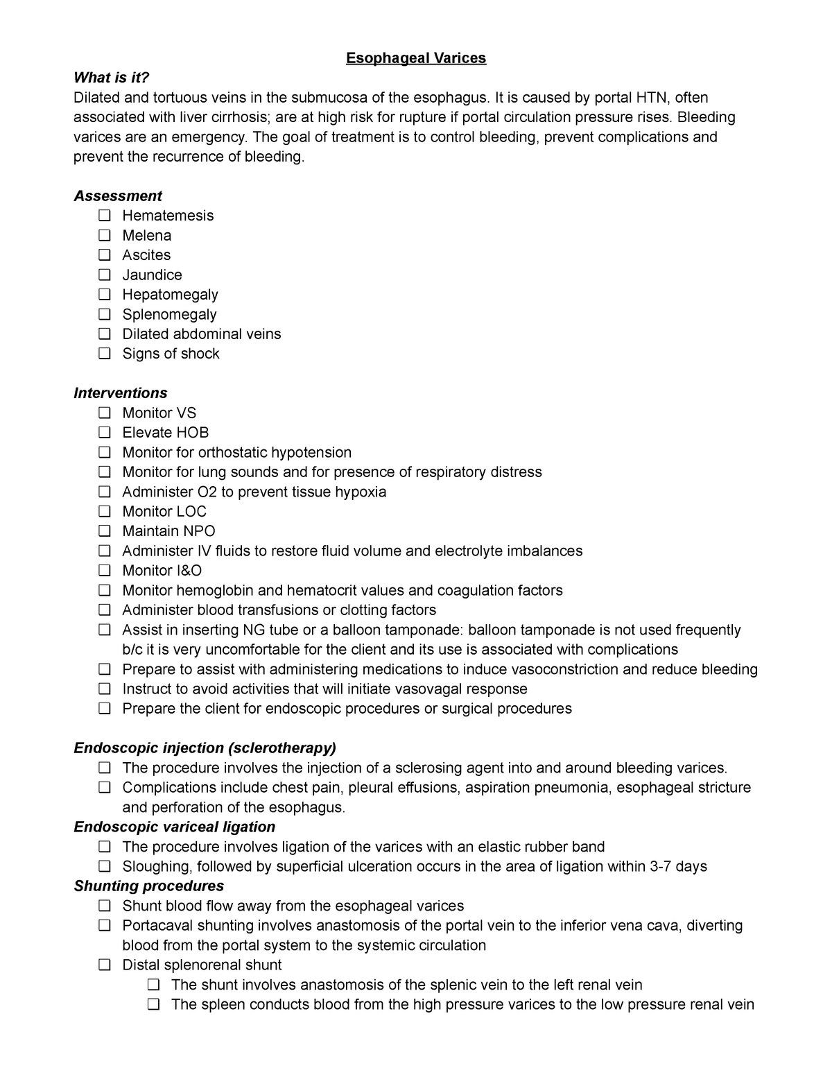 Esophageal Varices - study notes - Esophageal Varices What is it ...