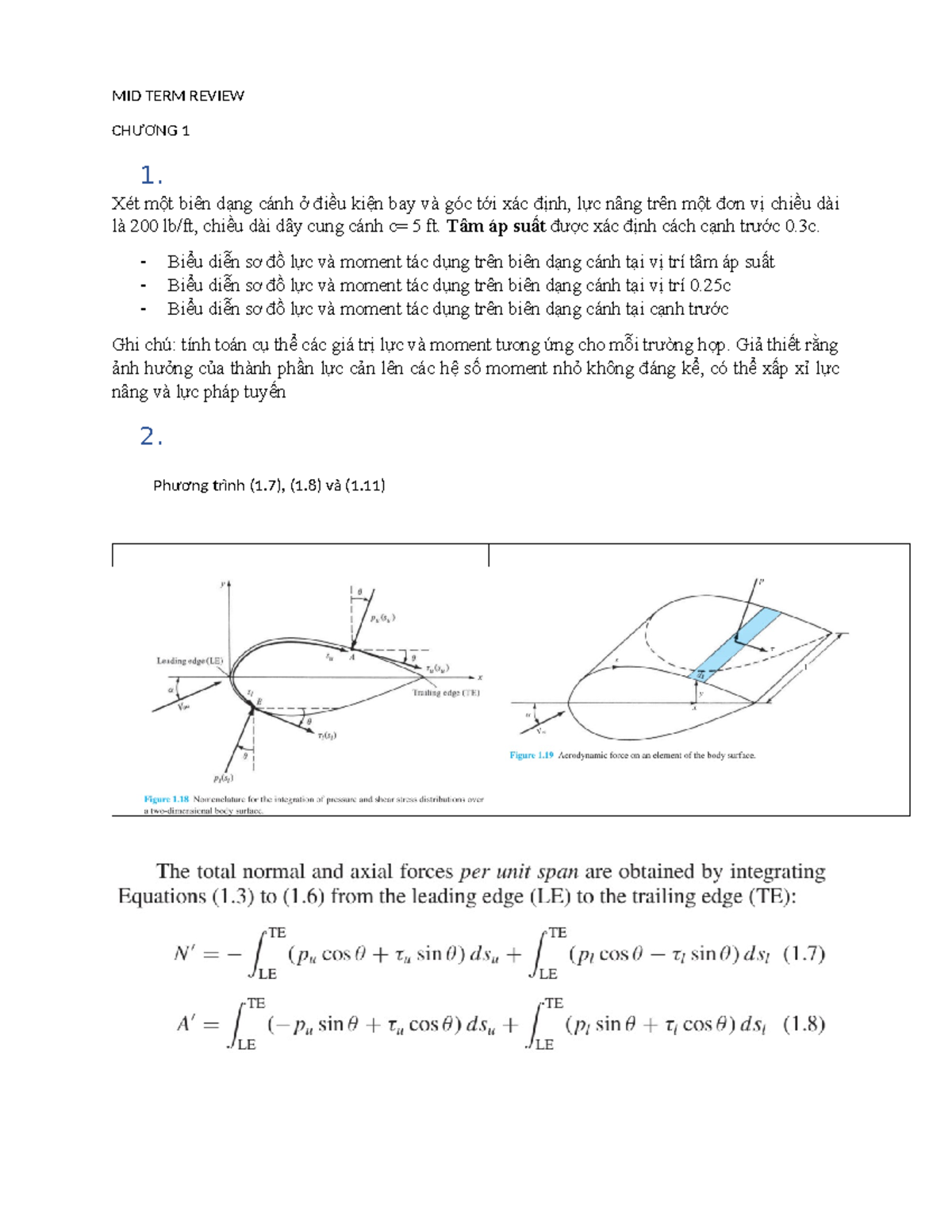 TR2011 MID TERM Review - MID TERM REVIEW CHƯƠNG 1 1. Xét một biên dạng ...