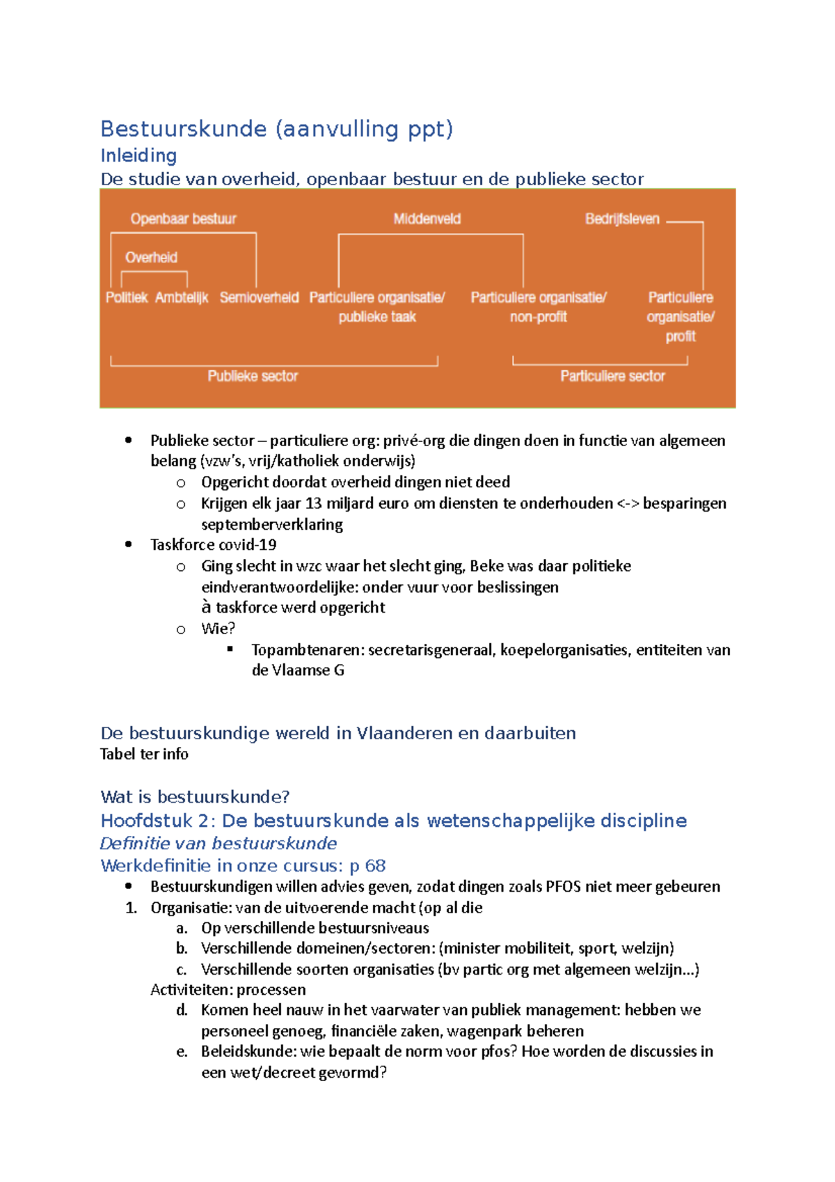 Bestuurskunde Week 1-5 - Bestuurskunde (aanvulling Ppt) Inleiding De ...