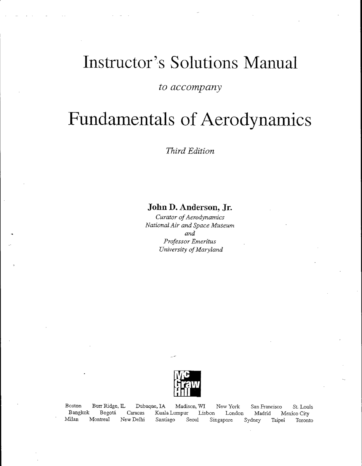 Fundamentals Of Aerodynamics 3rd Ed - Aeronautical Engineering - Studocu