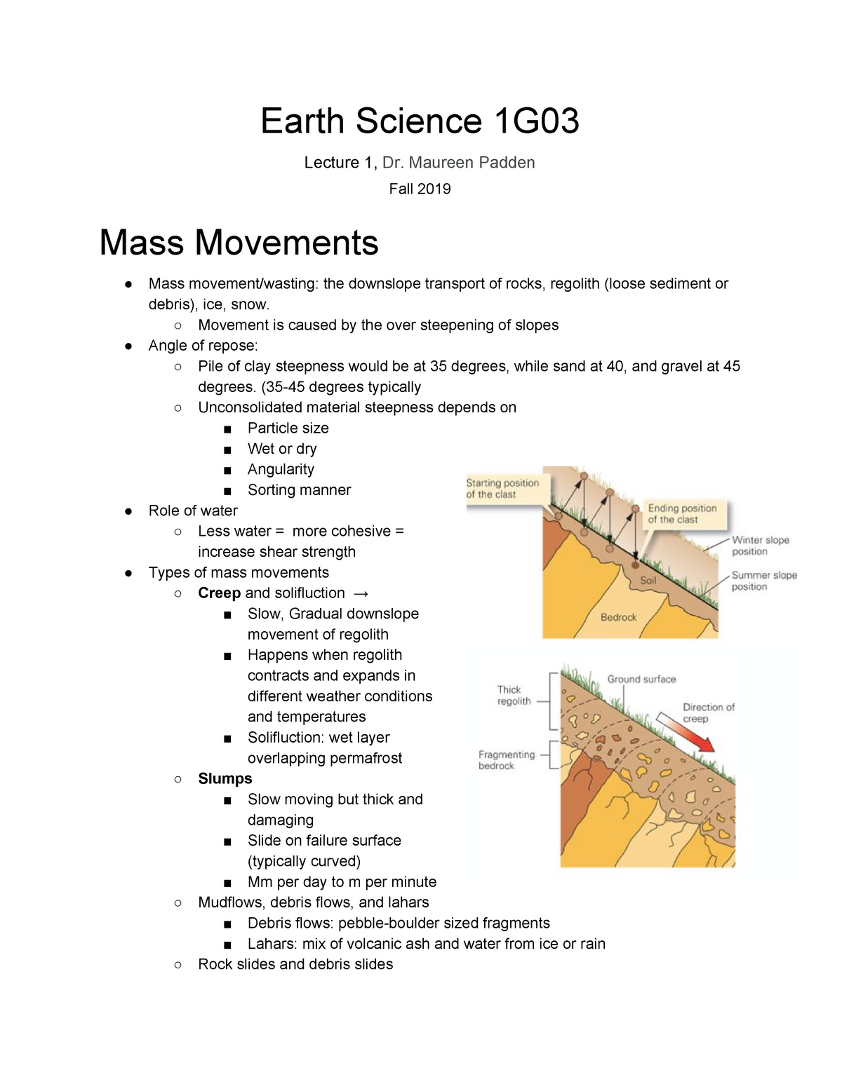 Mass Movements Lecture Notes Studocu