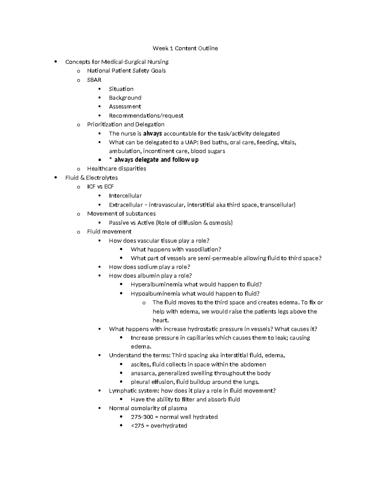 Week 1 Content Outline - week 1 - Week 1 Content Outline Concepts for ...