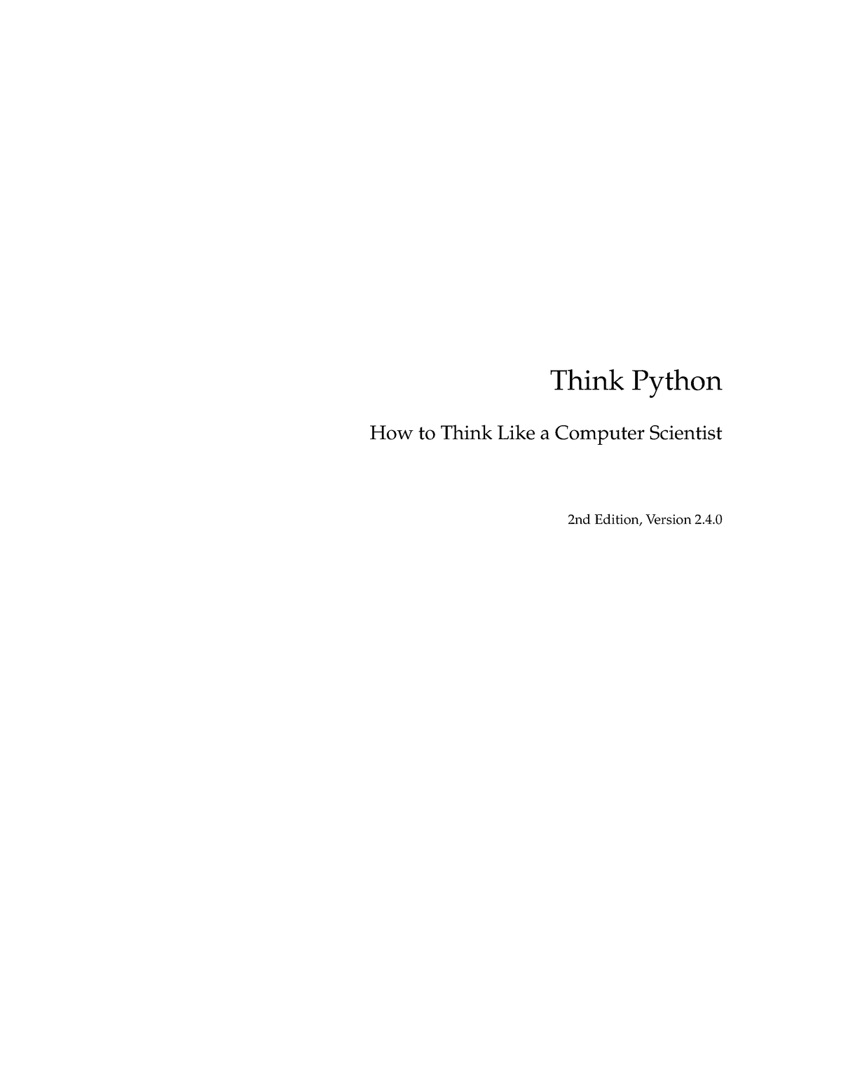 Thinkpython 2 - GOOD - Think Python How To Think Like A Computer ...