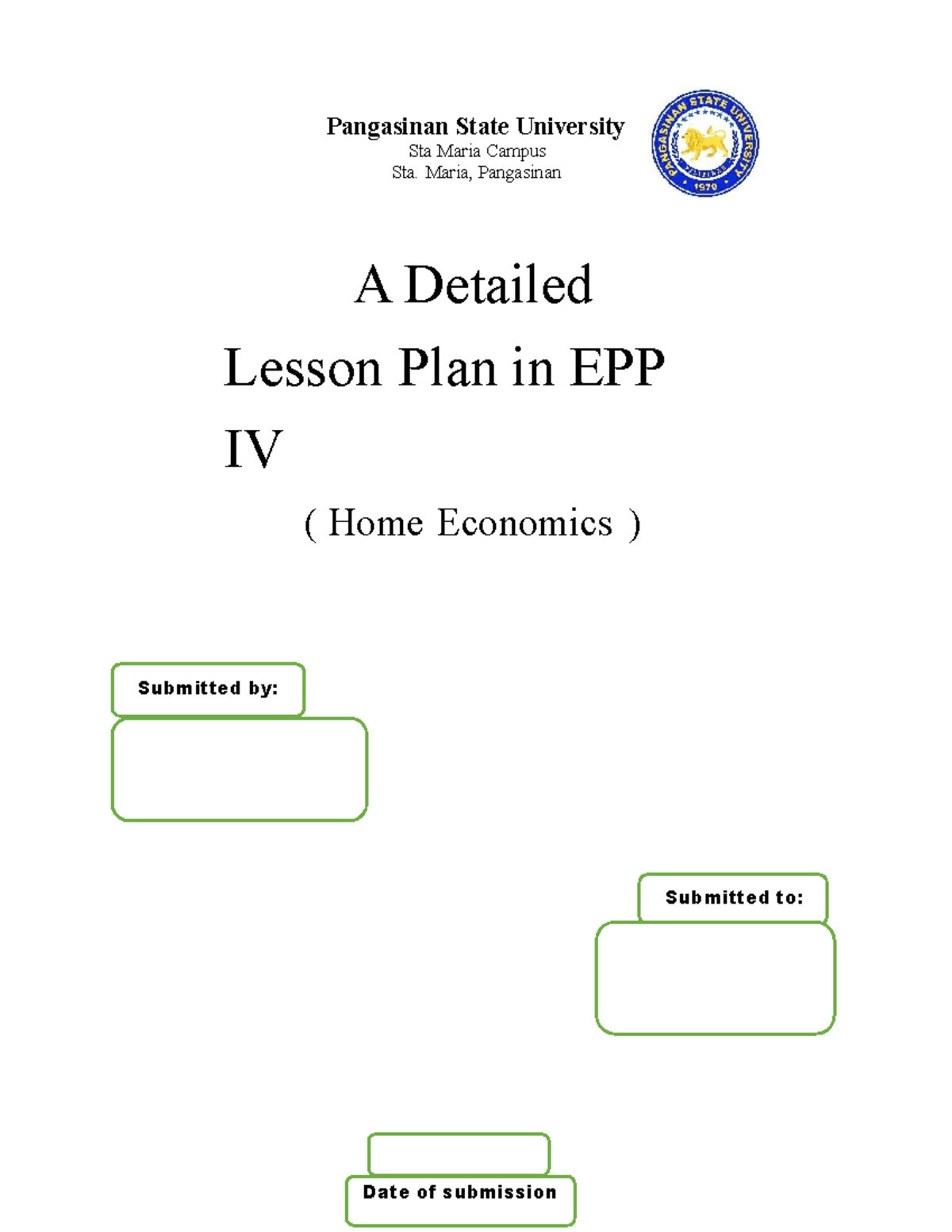 HE4 DLP - Lesson Plan - Submitted by: Submitted to: Date of submission ...