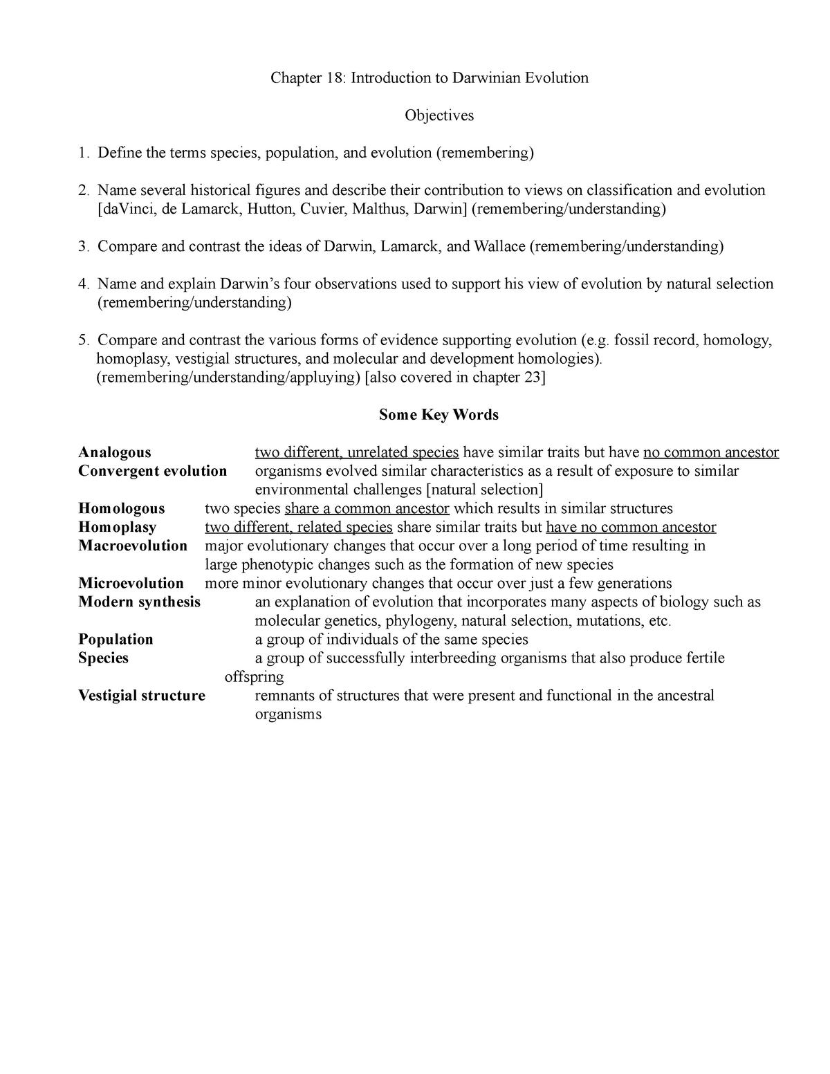 Chap 18 Sm19 Introduction To Darwinian Evolution Chapter 18 Introduction To Darwinian 5438